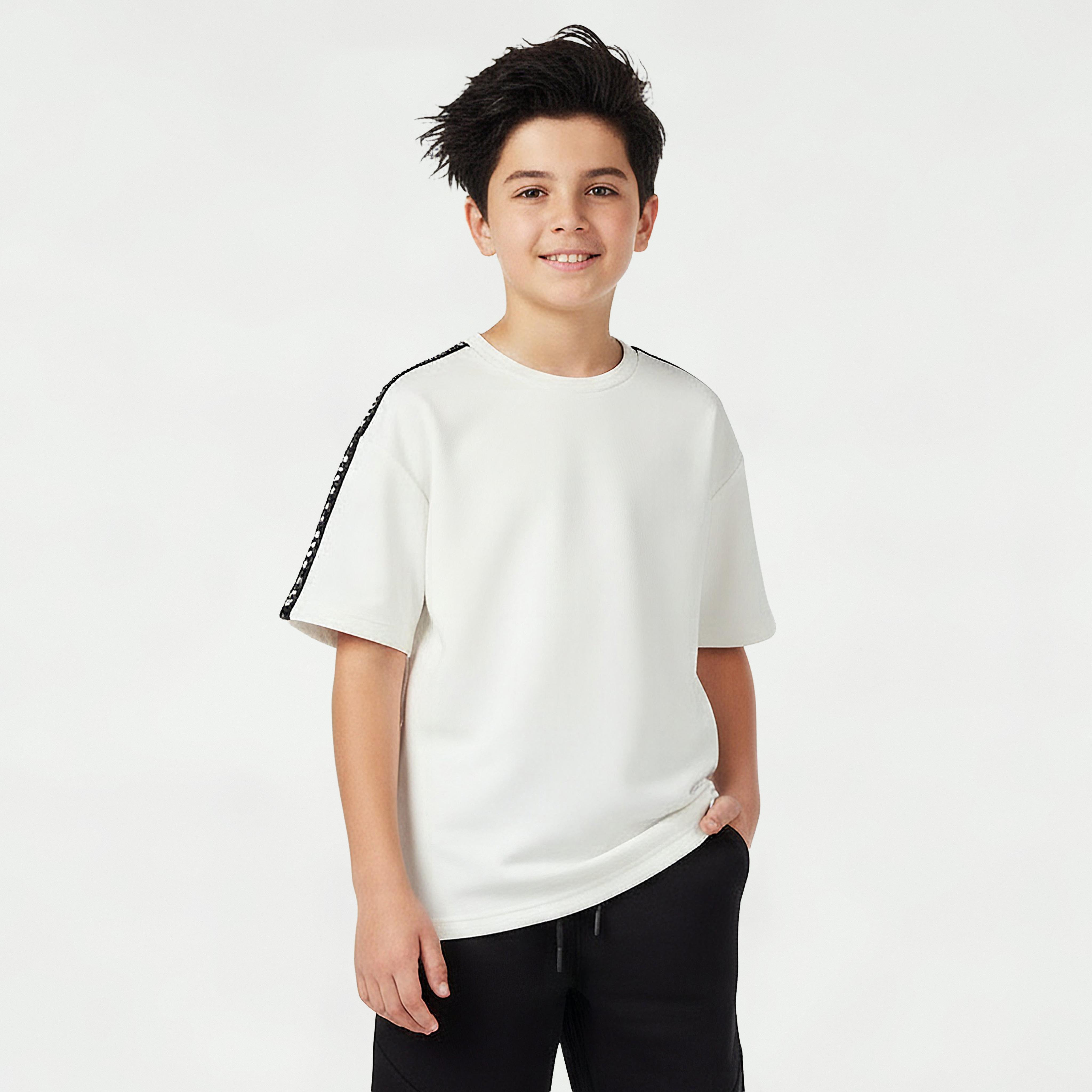 XYZ Crew Neck Short Sleeve T-shirt and Shorts Set with Pockets-boys-clothing-sportswear-sets-image-2