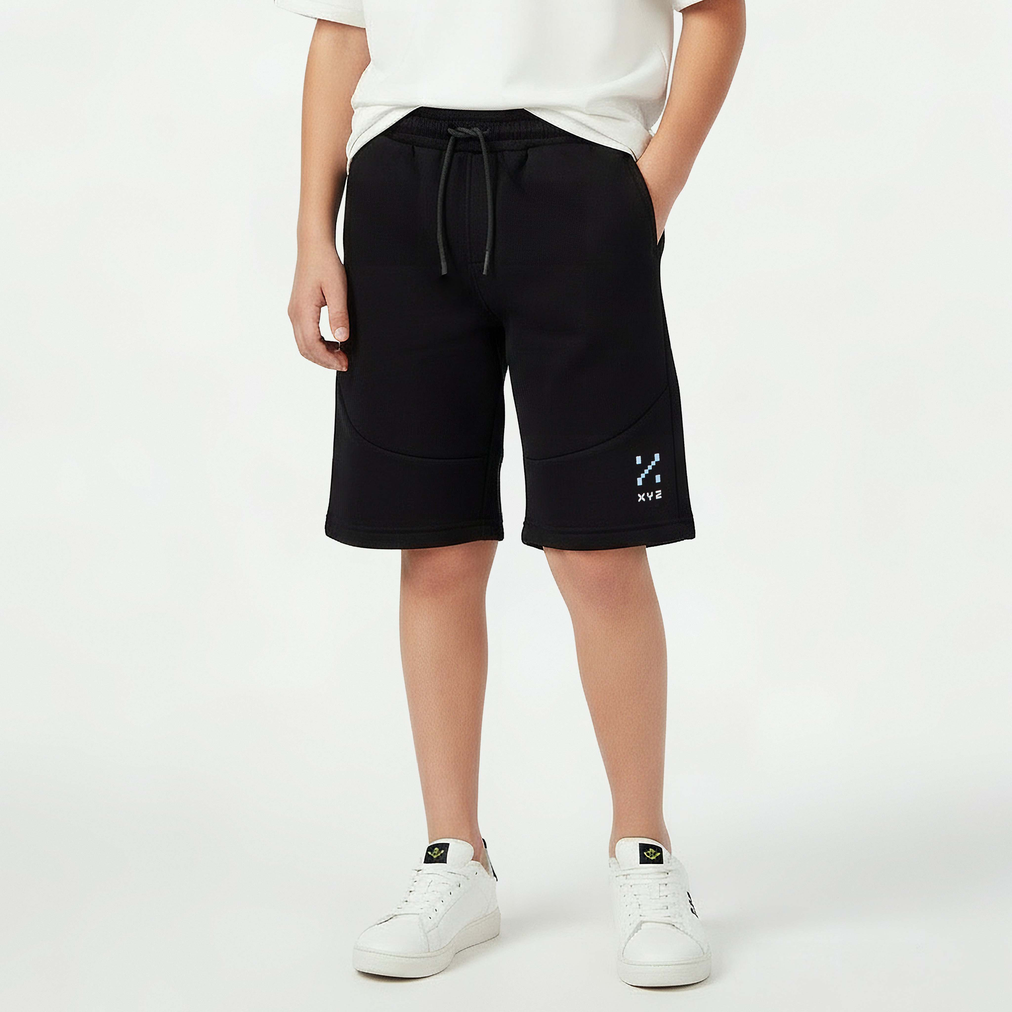 XYZ Crew Neck Short Sleeve T-shirt and Shorts Set with Pockets-boys-clothing-sportswear-sets-image-3