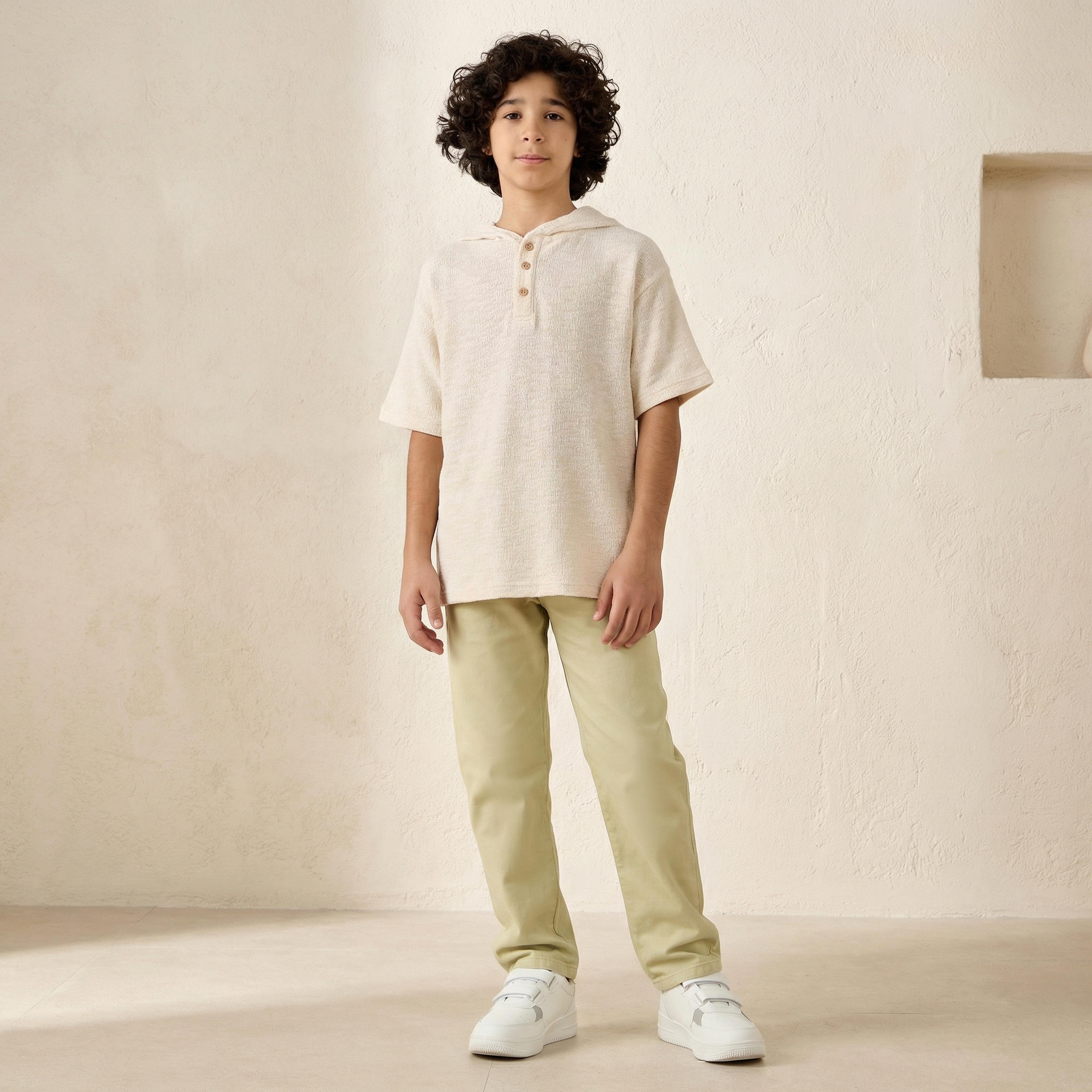 تيشيرت بقبعة وأكمام قصيرة وتصميم بارز الملمس-boys-clothing-tshirtsandpolos-image-2
