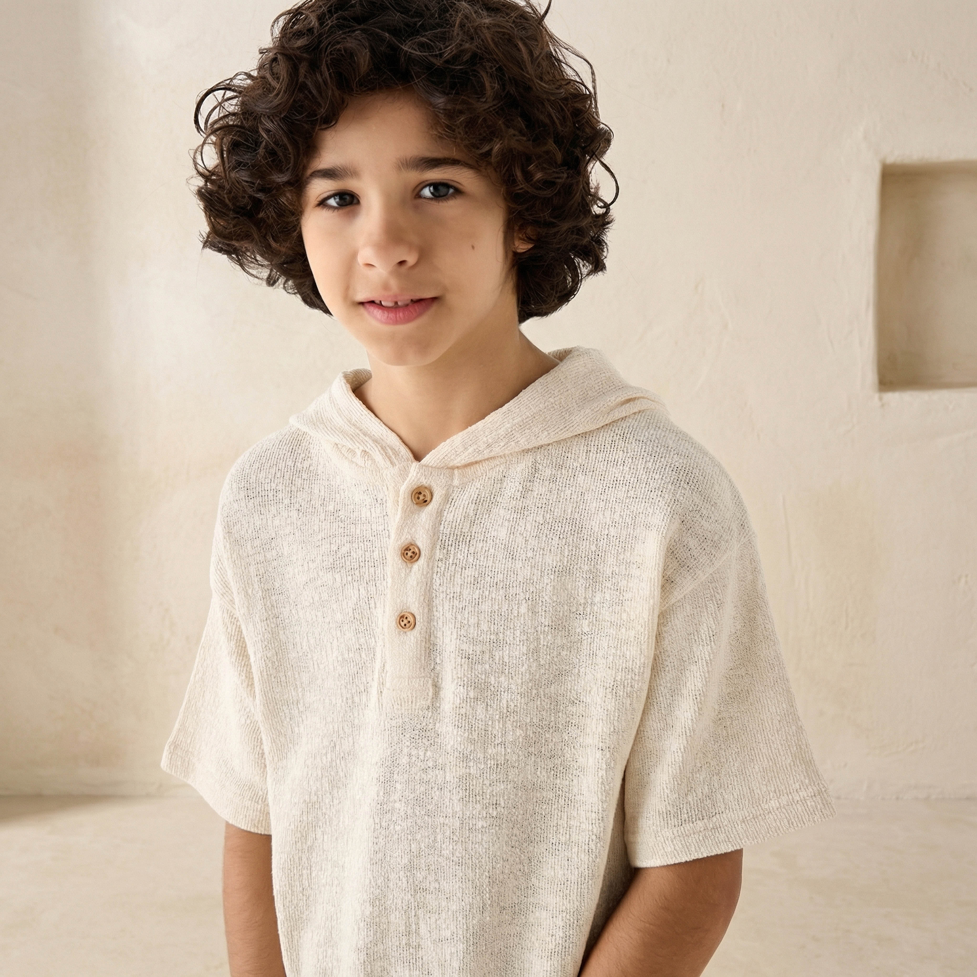 تيشيرت بقبعة وأكمام قصيرة وتصميم بارز الملمس-boys-clothing-tshirtsandpolos-image-4