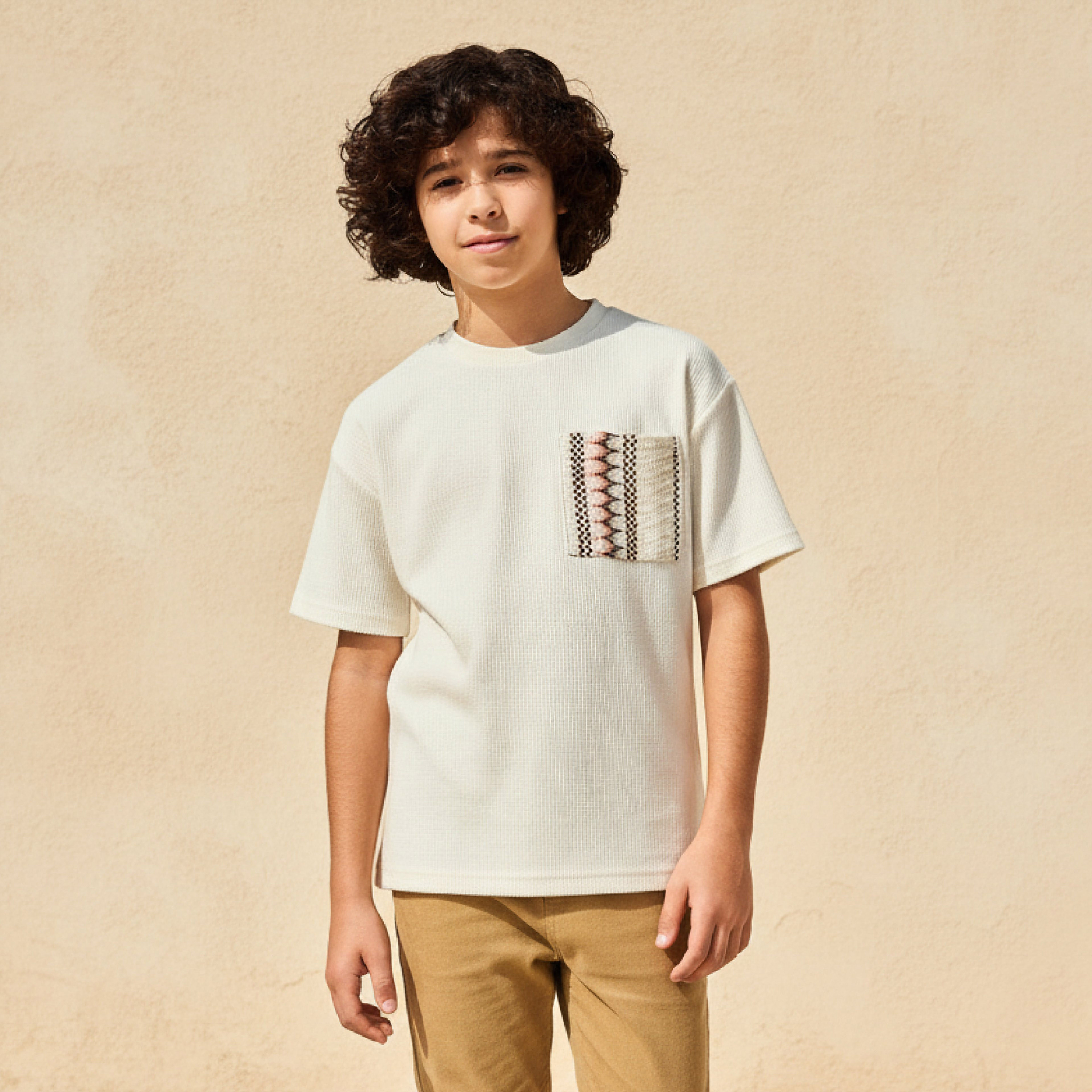 Eligo Crew Neck Short Sleeves T-shirt with Patch Pocket-boys-clothing-tshirtsandpolos-image-2