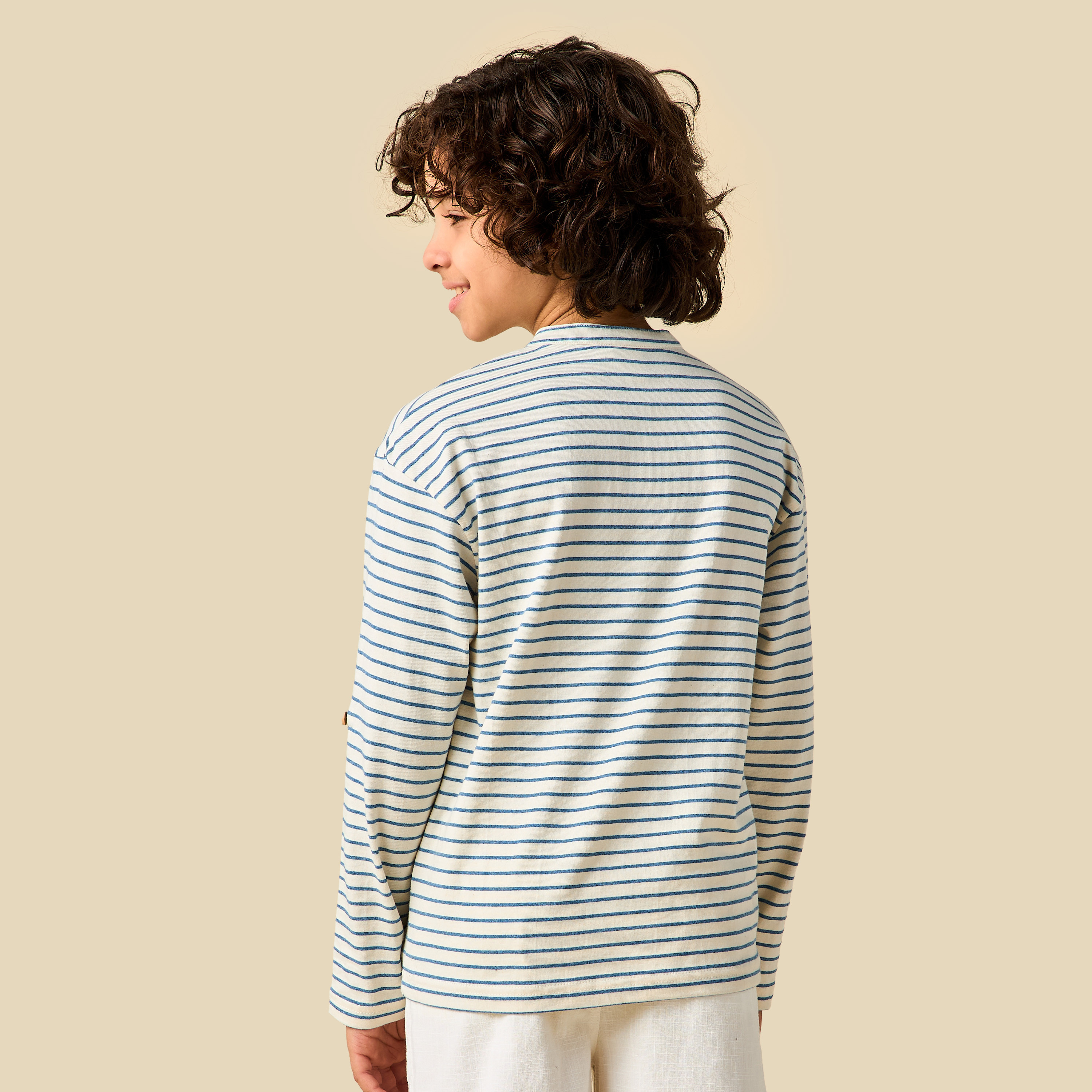 Eligo Mandarin Collar Long Sleeves T-shirt with Stripes-boys-clothing-tshirtsandpolos-image-3