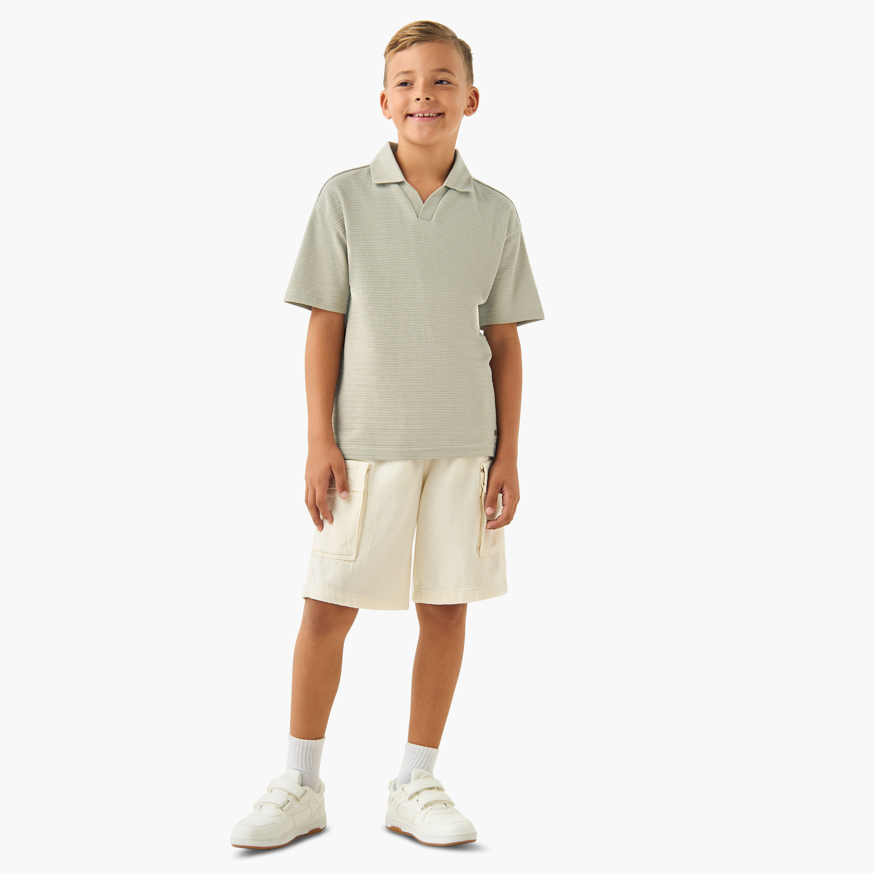 Eligo Johnny Collar Short Sleeve Polo T-shirt with Texture-boys-clothing-tshirtsandpolos-image-2