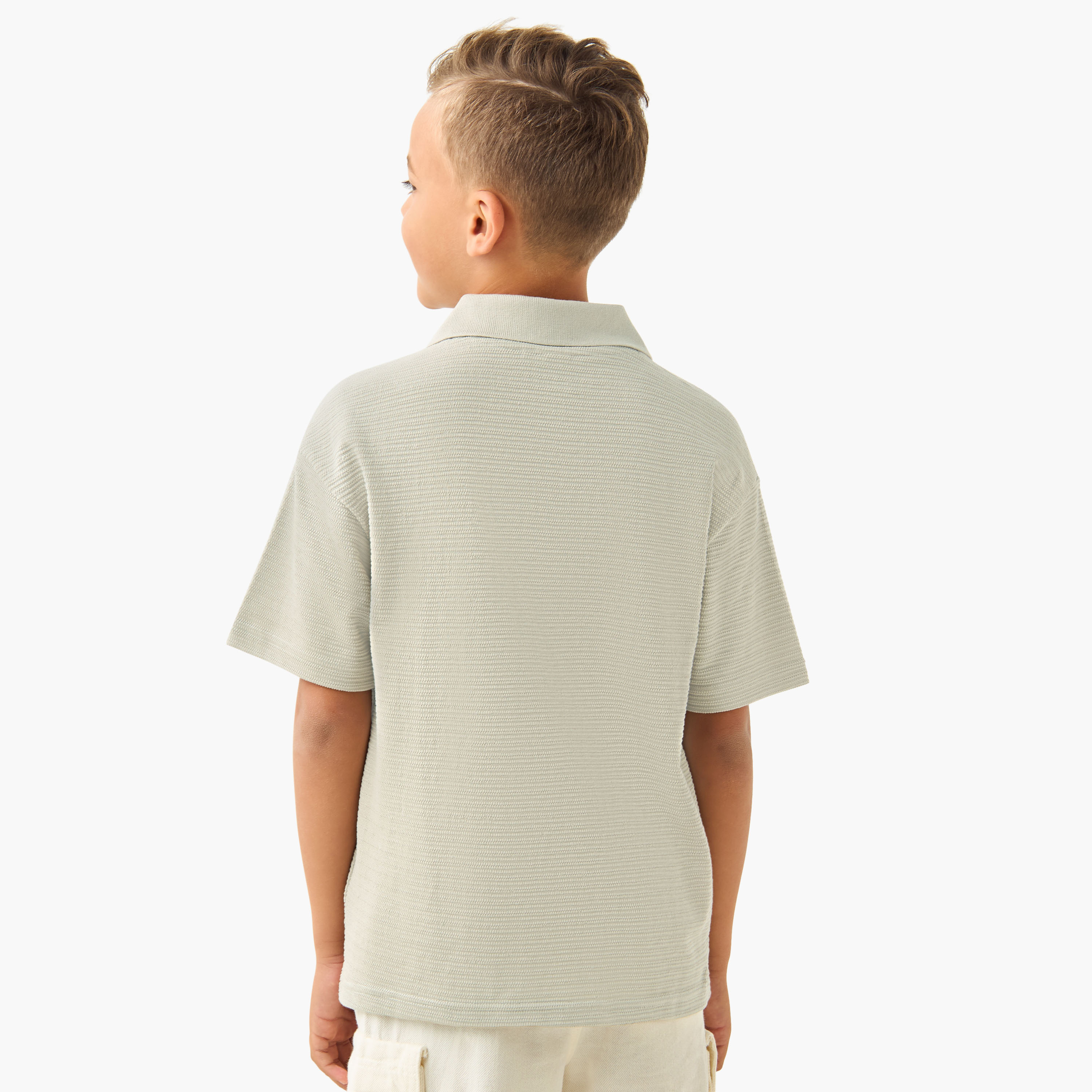 Eligo Johnny Collar Short Sleeve Polo T-shirt with Texture-boys-clothing-tshirtsandpolos-image-3