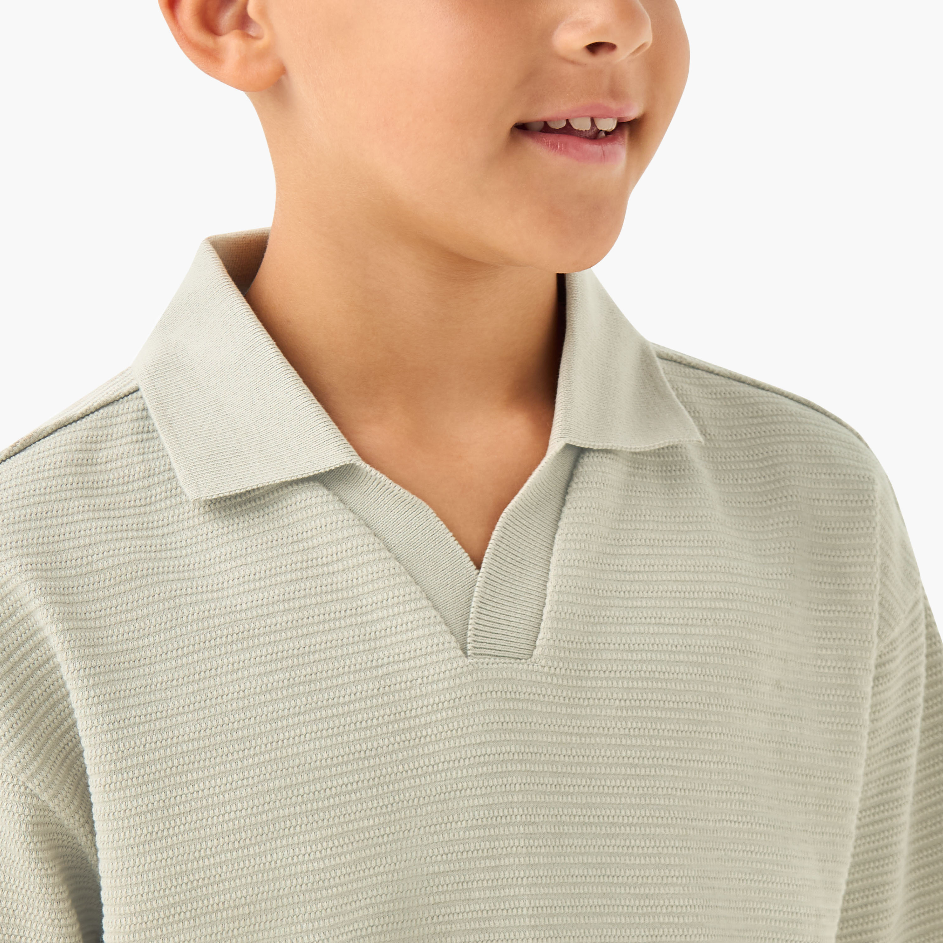 Eligo Johnny Collar Short Sleeve Polo T-shirt with Texture-boys-clothing-tshirtsandpolos-image-4
