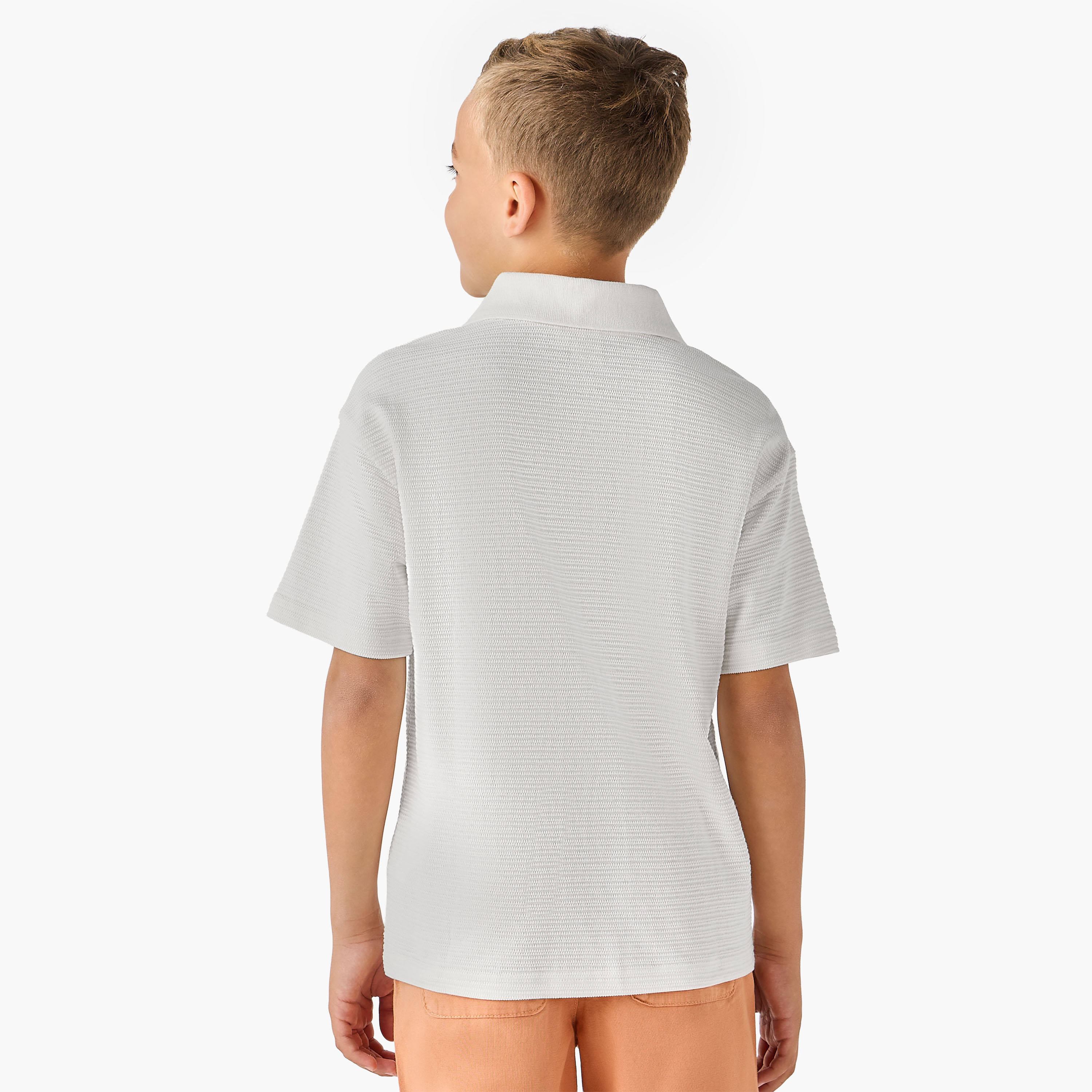 تيشيرت بتصميم بارز الملمس وياقة جوني وأكمام قصيرة من إليجو-boys-clothing-tshirtsandpolos-image-3