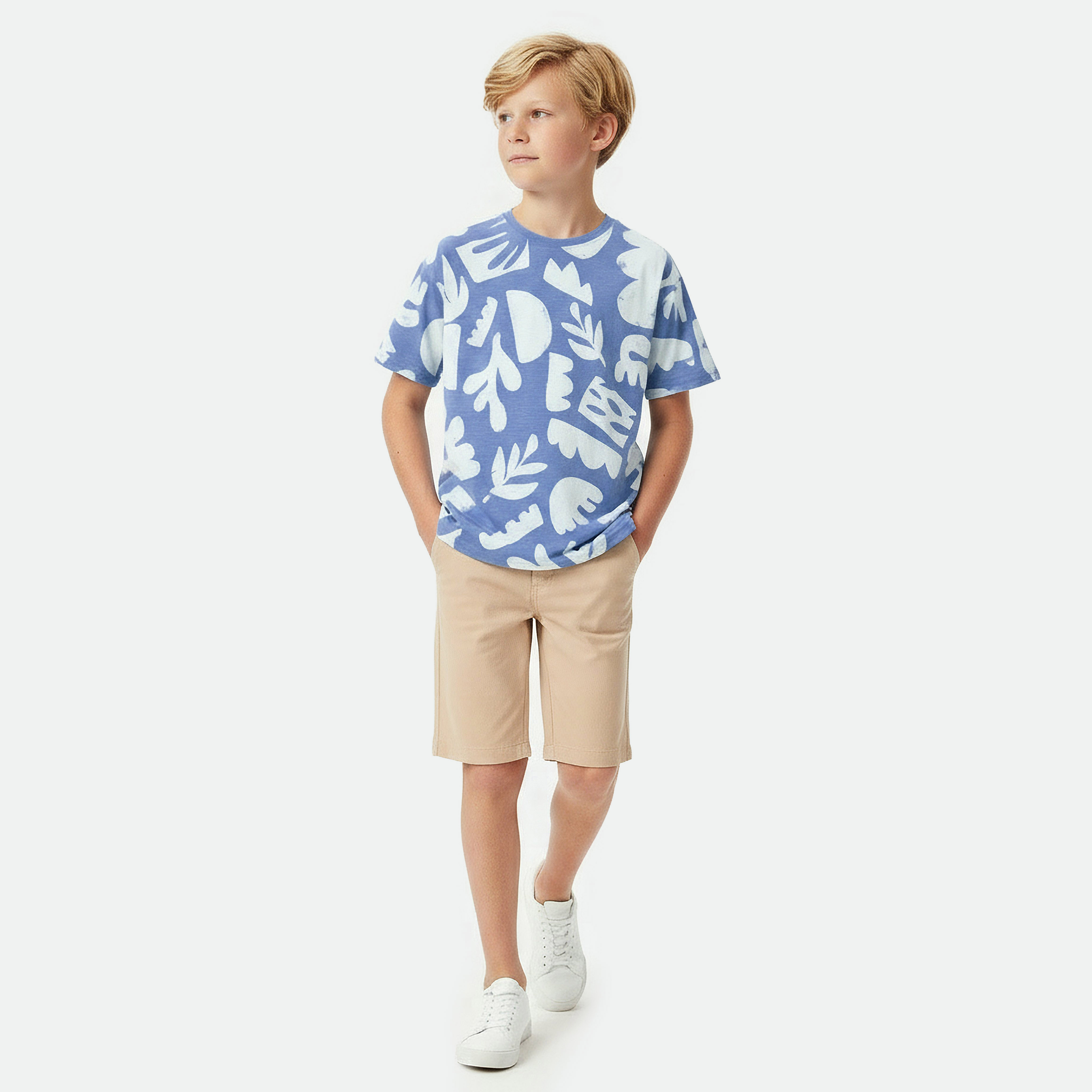 تيشيرت بطبعات تجريدية وياقة ضيقة وأكمام قصيرة من إليجو-boys-clothing-tshirtsandpolos-image-2