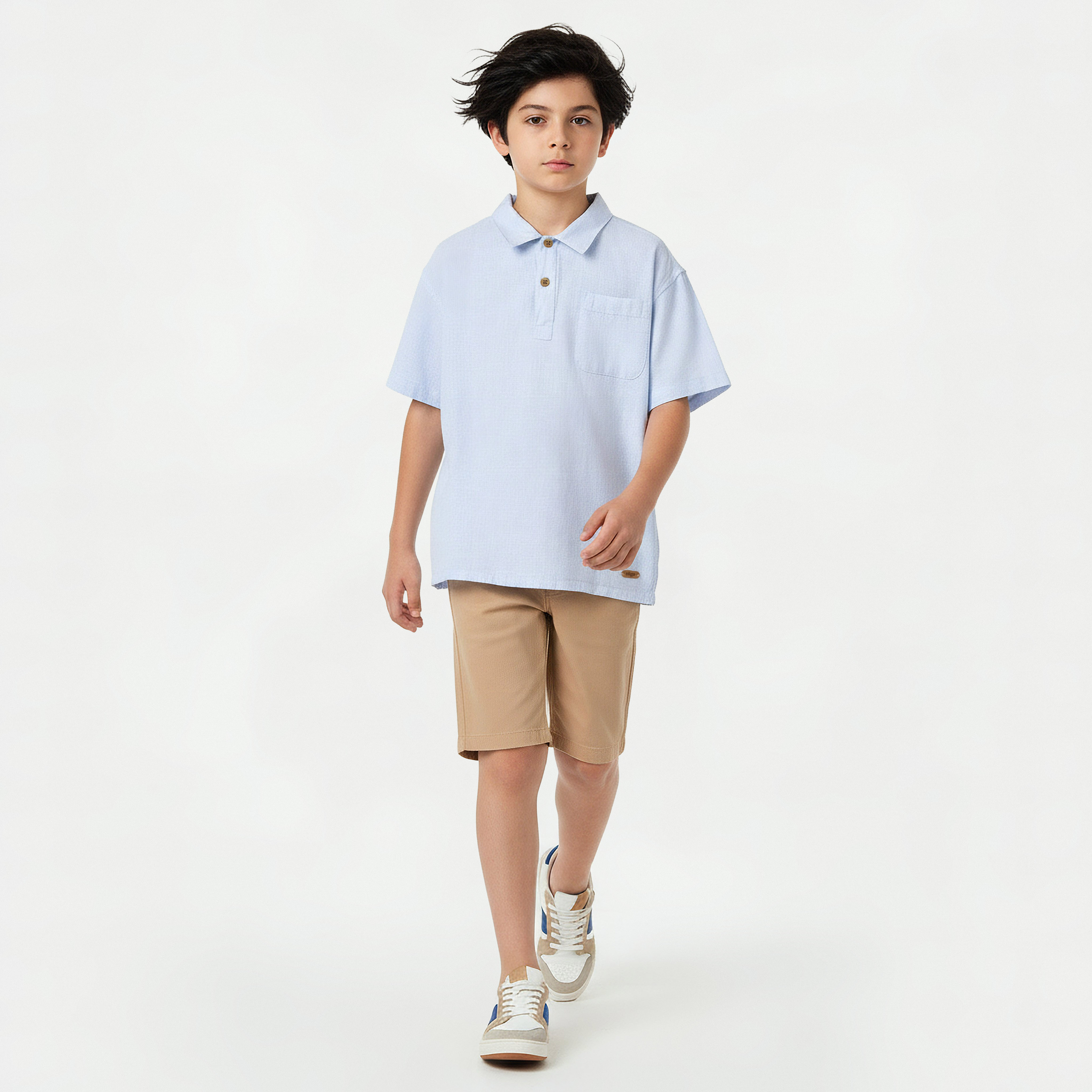 Eligo Collared Short Sleeve Polo T-shirt with Pocket-boys-clothing-shirts-image-3