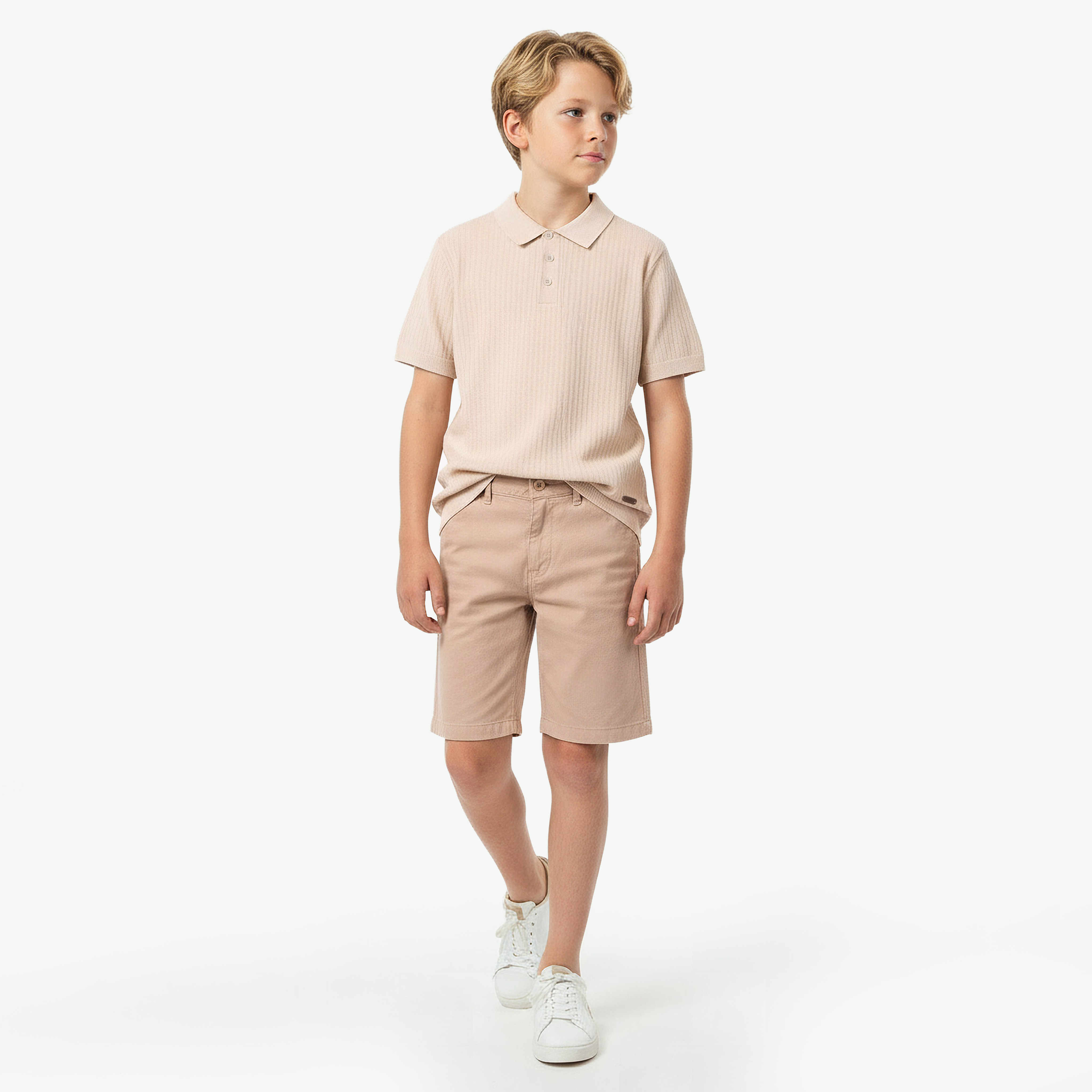 Eligo Collared Short Sleeves Polo T-shirt with Ribbed Texture-boys-clothing-tshirtsandpolos-image-2