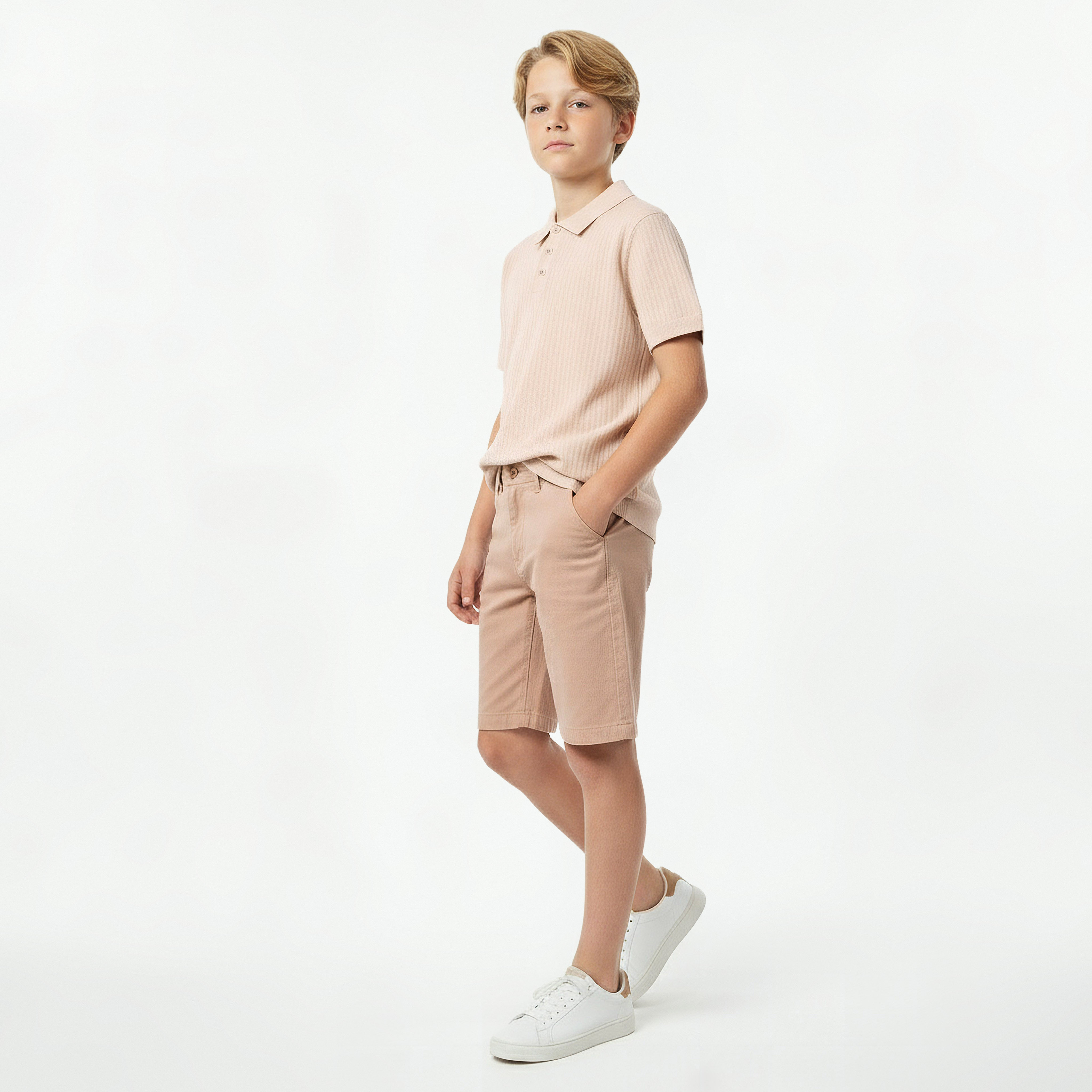 Eligo Collared Short Sleeves Polo T-shirt with Ribbed Texture-boys-clothing-tshirtsandpolos-image-5