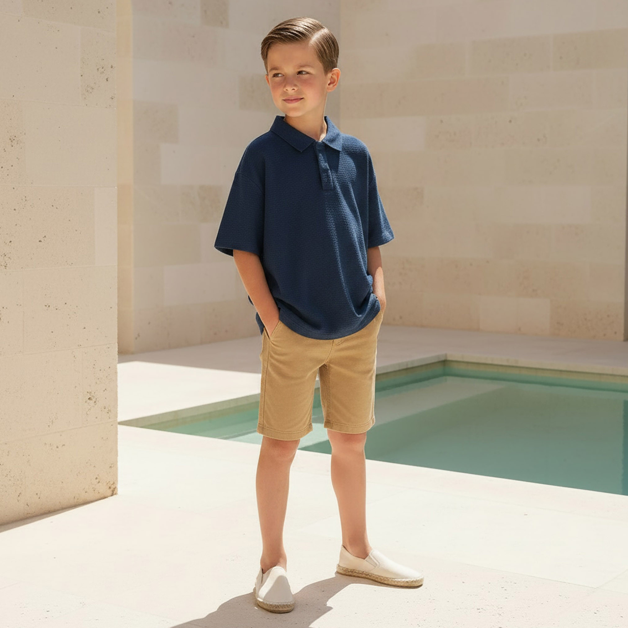 Eligo Collared Short Sleeves Polo T-shirt with Textured Design-boys-clothing-tshirtsandpolos-image-2