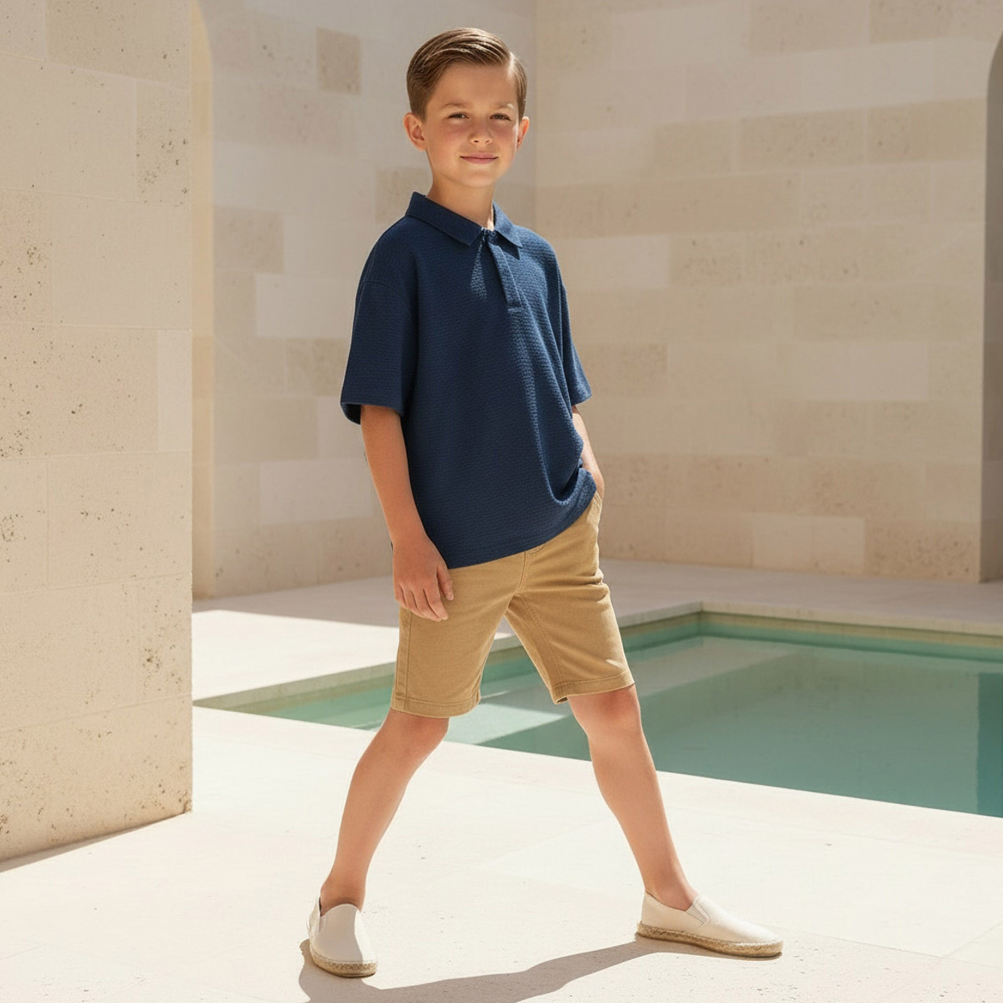 Eligo Collared Short Sleeves Polo T-shirt with Textured Design-boys-clothing-tshirtsandpolos-image-5