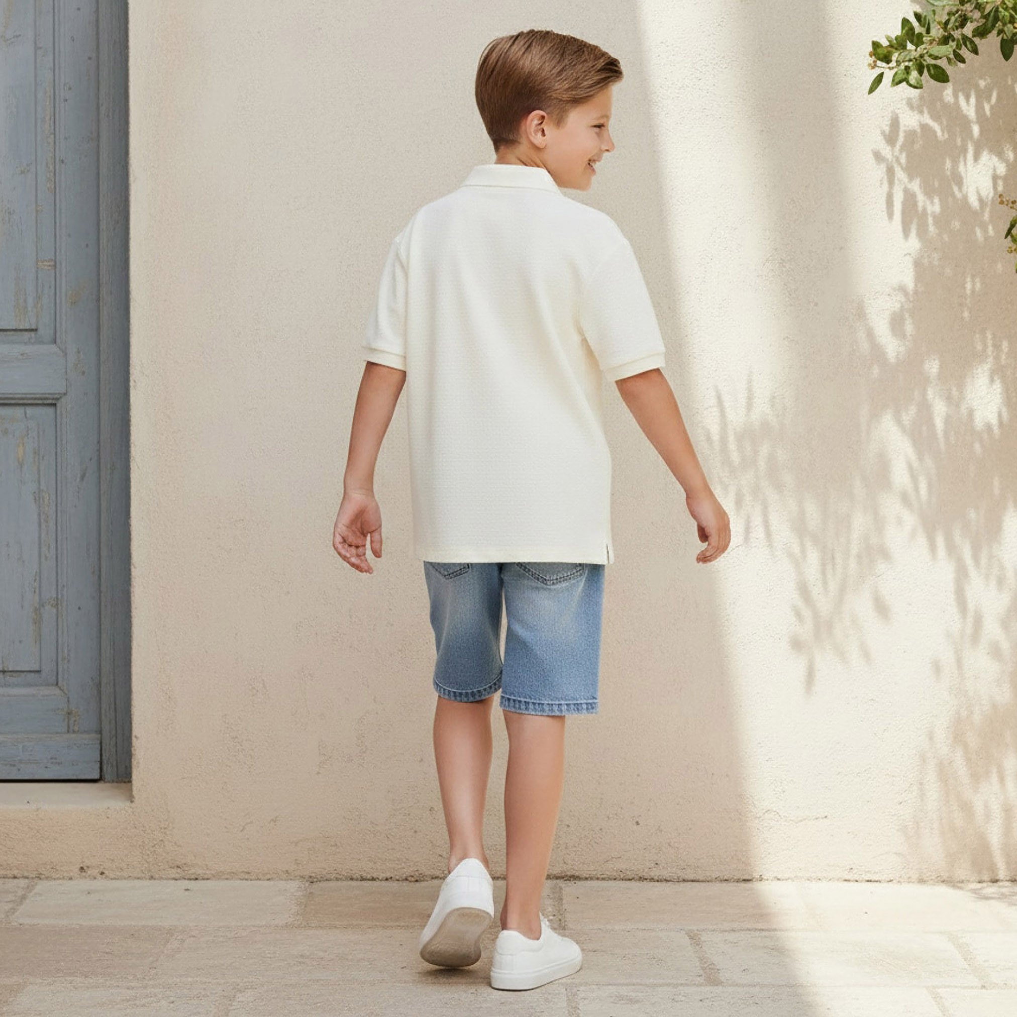 Eligo Collared Short Sleeves Polo T-shirt with Textured Design-boys-clothing-tshirtsandpolos-image-3