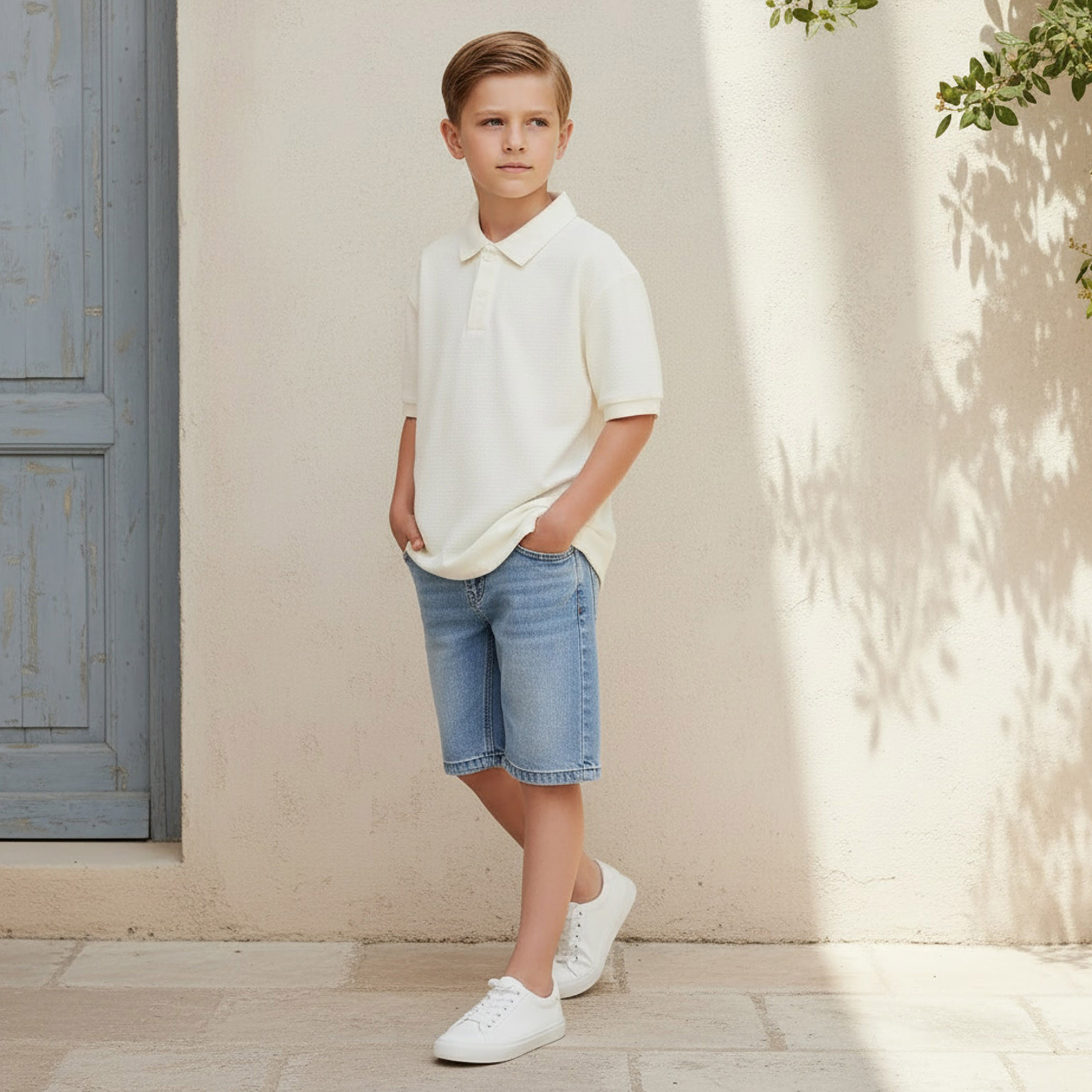 Eligo Collared Short Sleeves Polo T-shirt with Textured Design-boys-clothing-tshirtsandpolos-image-5