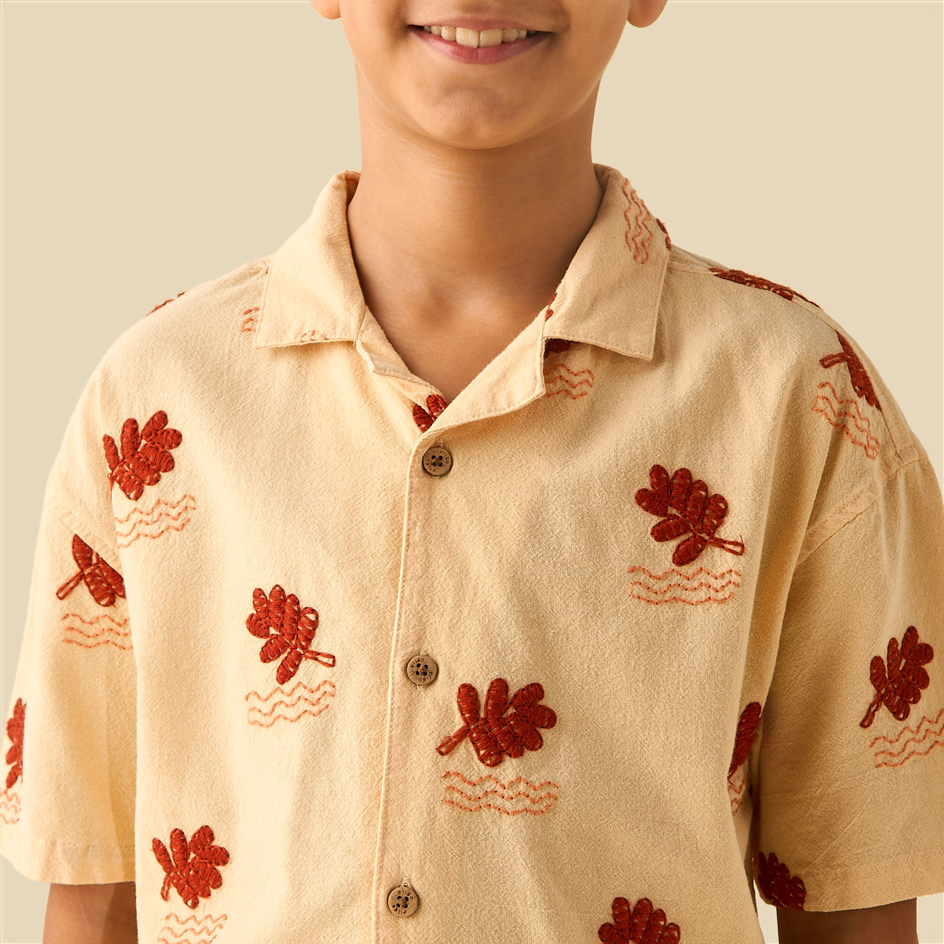 Eligo Short Sleeves Shirt with Applique Embroidery-boys-clothing-shirts-image-4