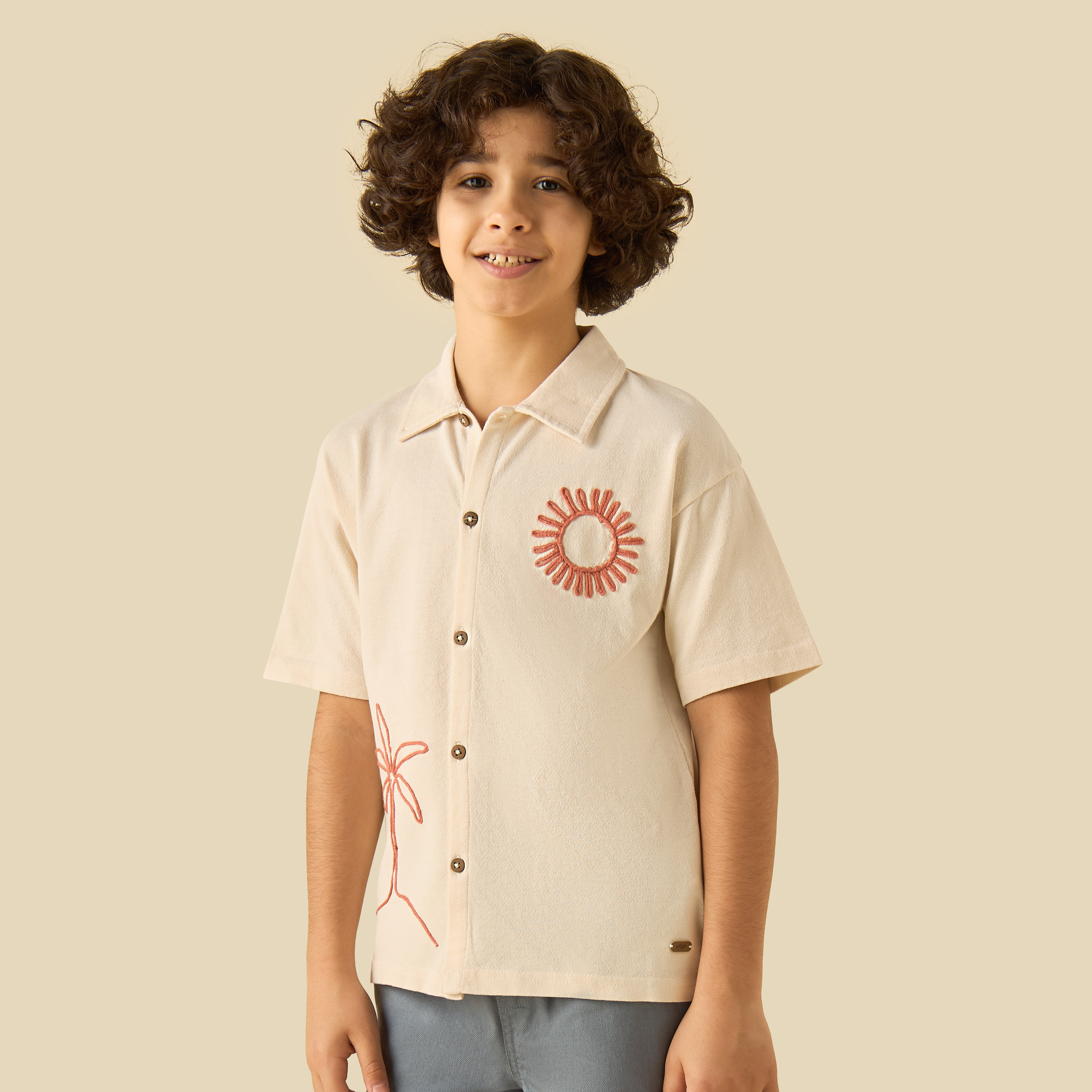Eligo Short Sleeves Shirt with Embroidery-boys-clothing-shirts-image-1