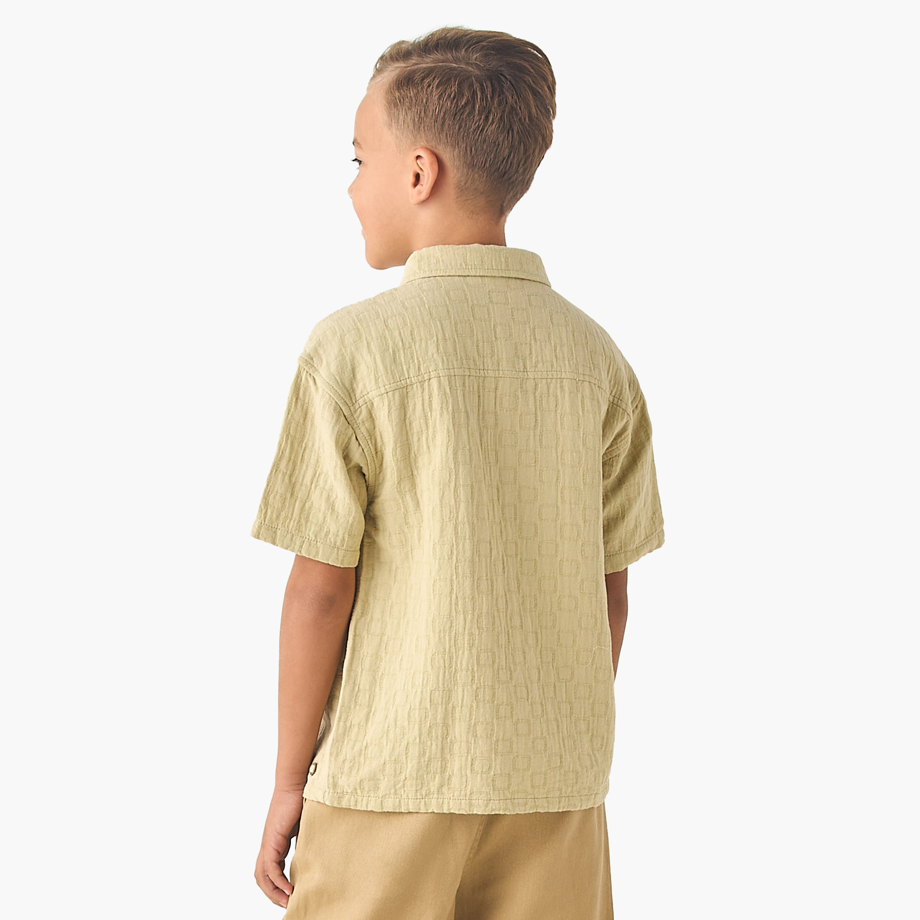 Eligo Short Sleeves Shirt with Textured Design-boys-clothing-shirts-image-3