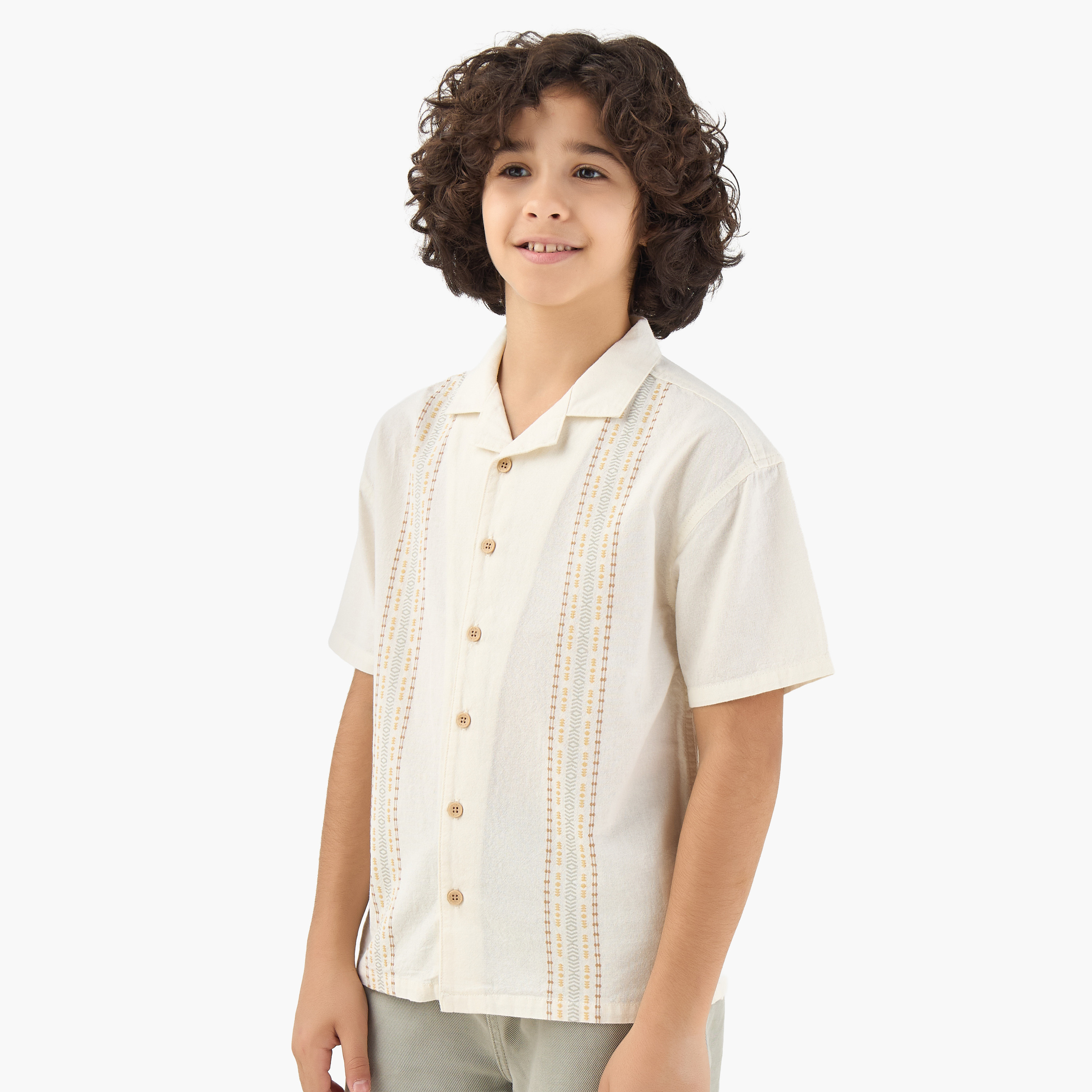 Eligo Short Sleeves Shirt with Embroidery-boys-clothing-shirts-image-1
