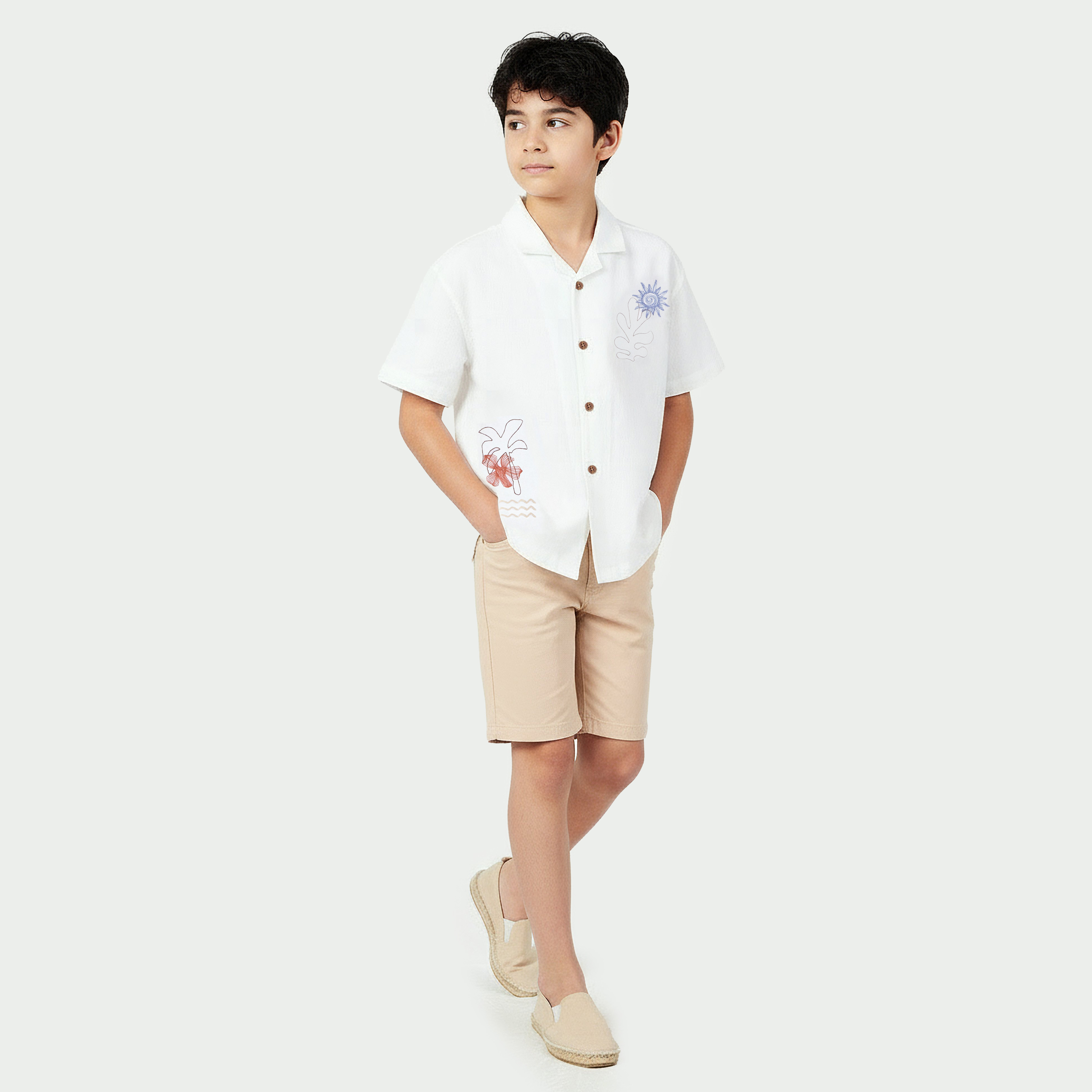 Eligo Short Sleeves Shirt with Embroidered Design-boys-clothing-shirts-image-5