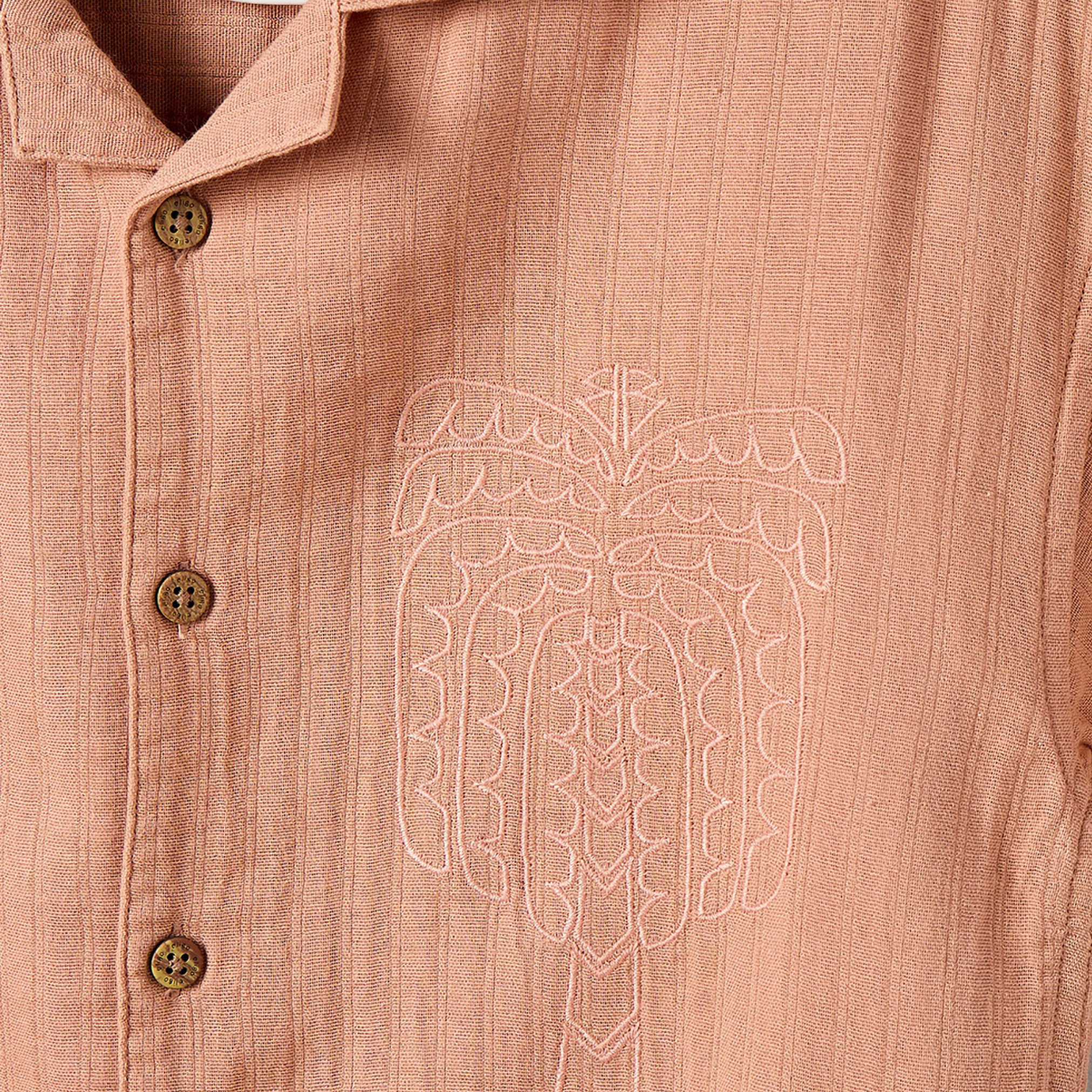 Eligo Short Sleeves Shirt with Palm Tree Embroidery-boys-clothing-shirts-image-4