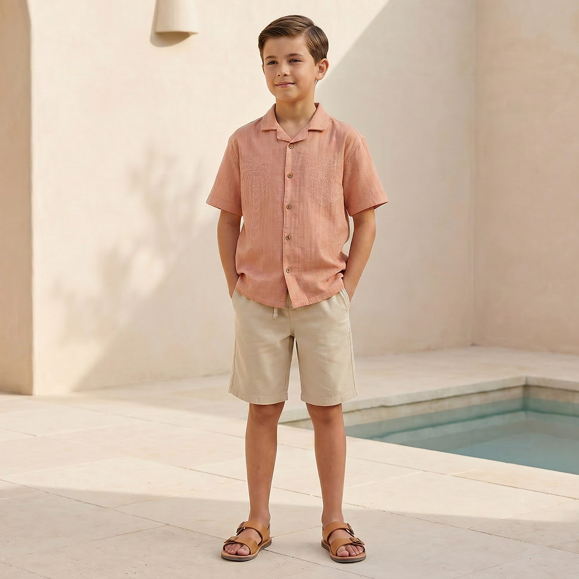Eligo Short Sleeves Shirt with Palm Tree Embroidery-boys-clothing-shirts-image-5