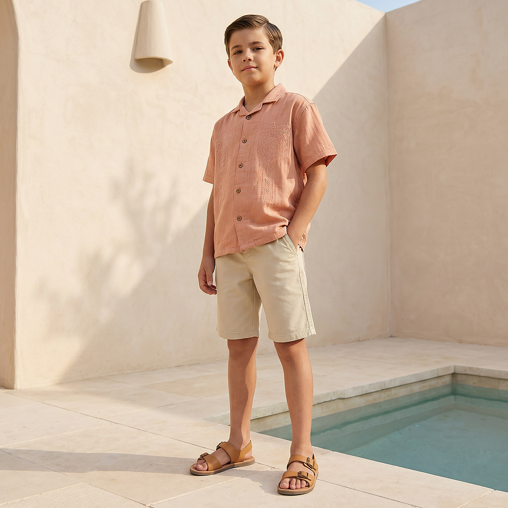 Eligo Short Sleeves Shirt with Palm Tree Embroidery-boys-clothing-shirts-image-6