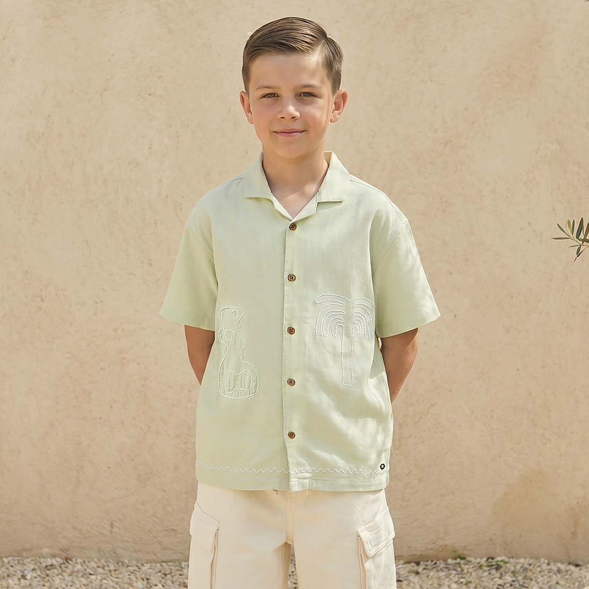 Eligo Short Sleeves Shirt with Embroidered Design-boys-clothing-shirts-image-1