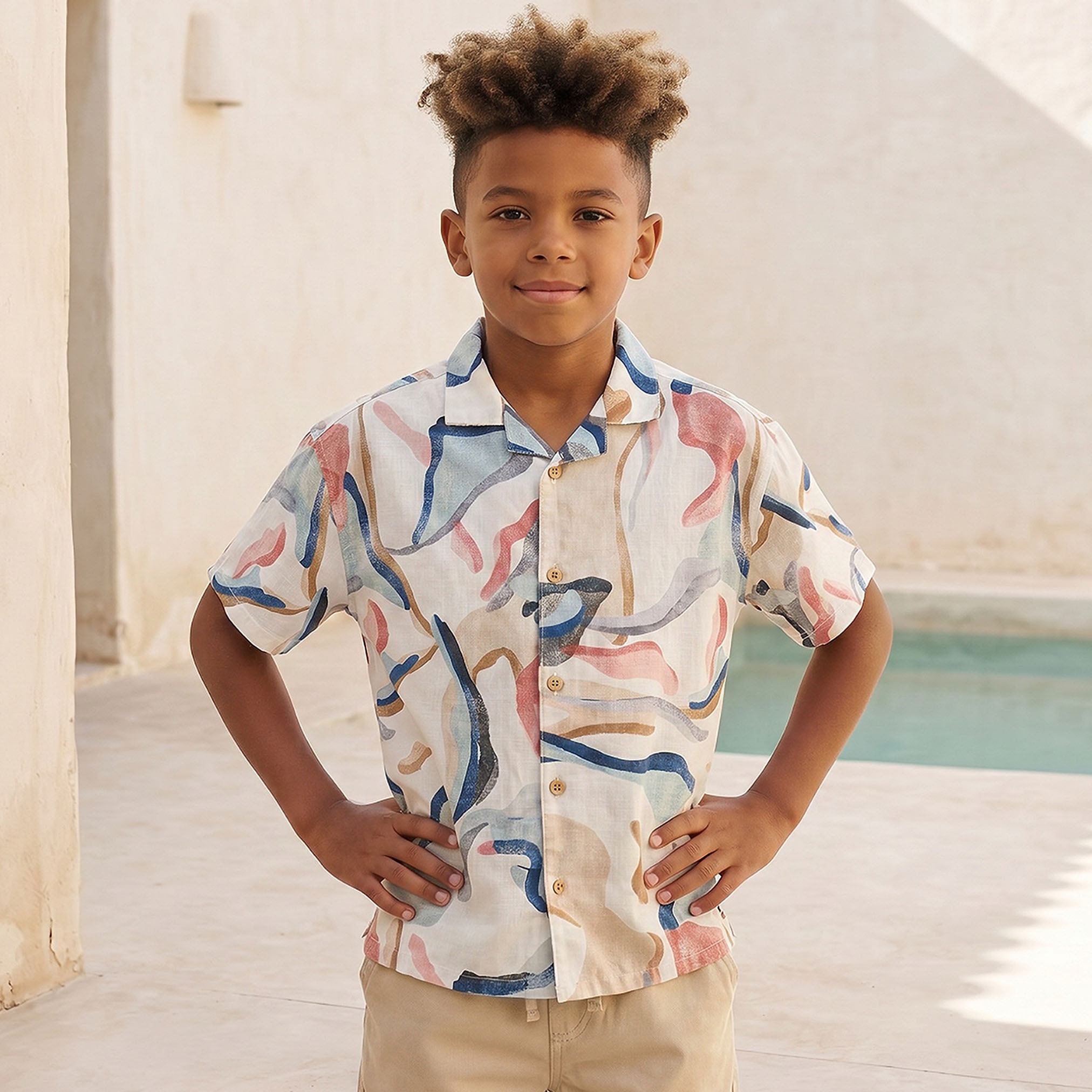 Eligo Short Sleeve Shirt with Abstract Print-boys-clothing-shirts-image-1