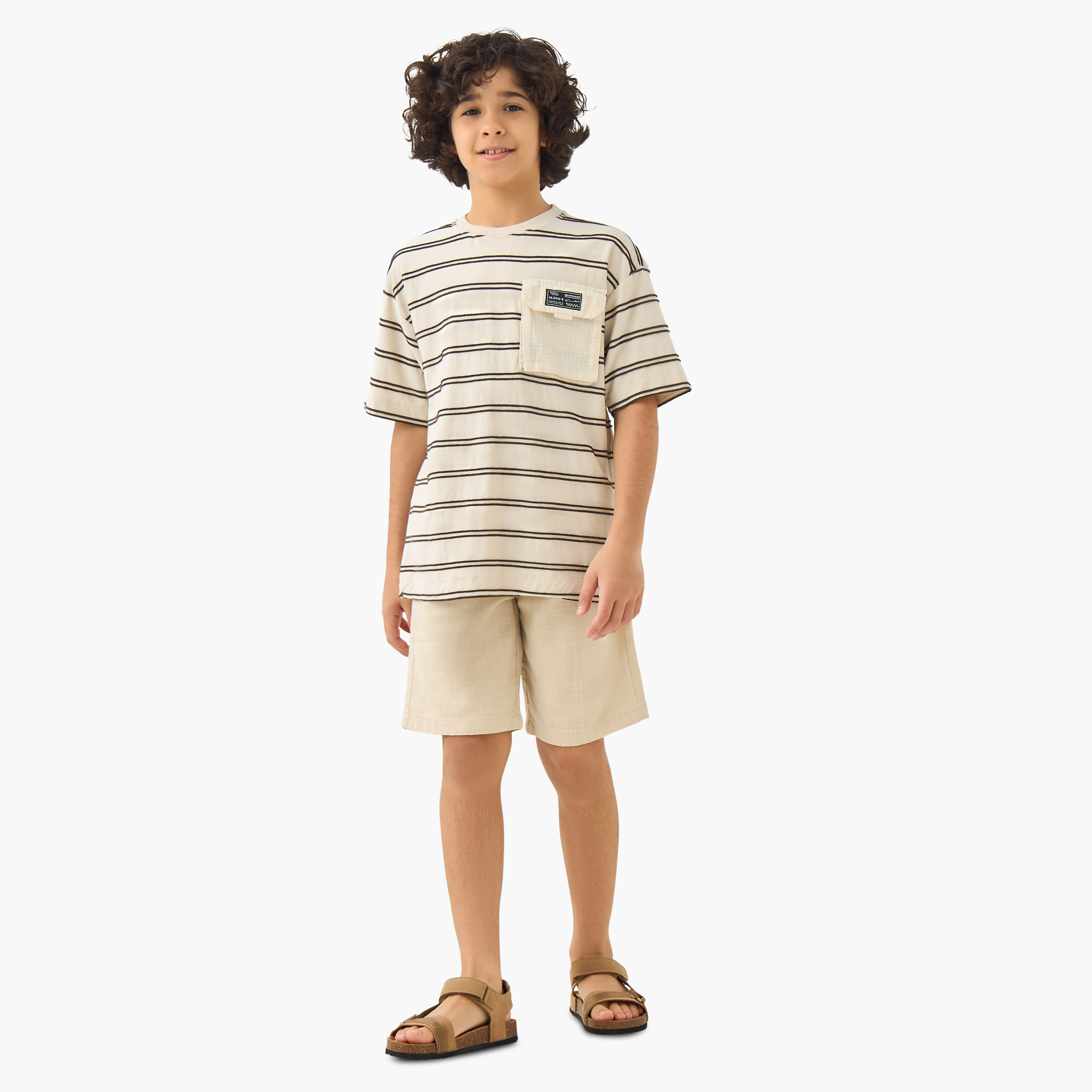 Eligo Drawstring Waist Shorts with Pockets-boys-clothing-bottoms-shorts-image-2