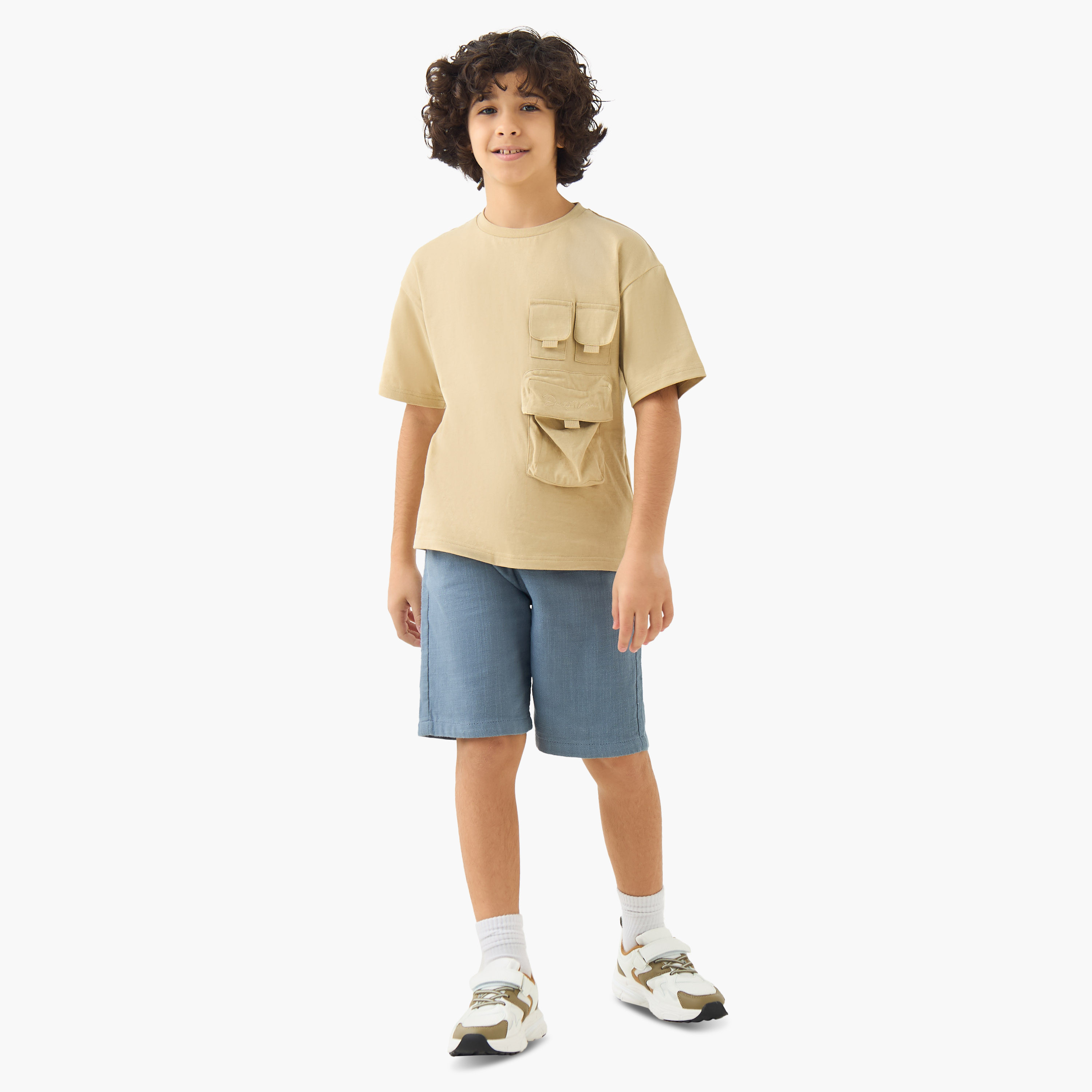 Eligo Drawstring Waist Shorts with Pockets-boys-clothing-bottoms-shorts-image-2