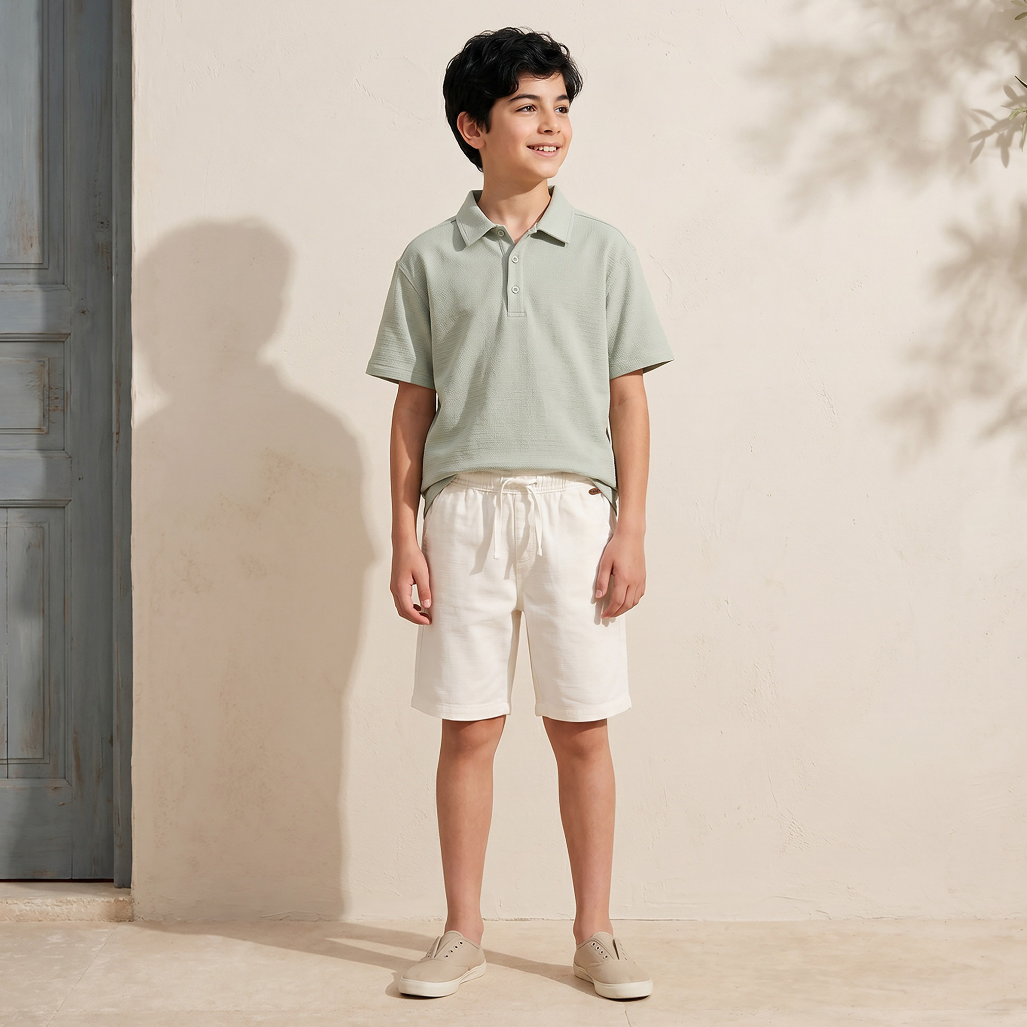 Eligo Knee Length Elasticated Drawstring Waist Shorts with Pockets-boys-clothing-bottoms-shorts-image-2