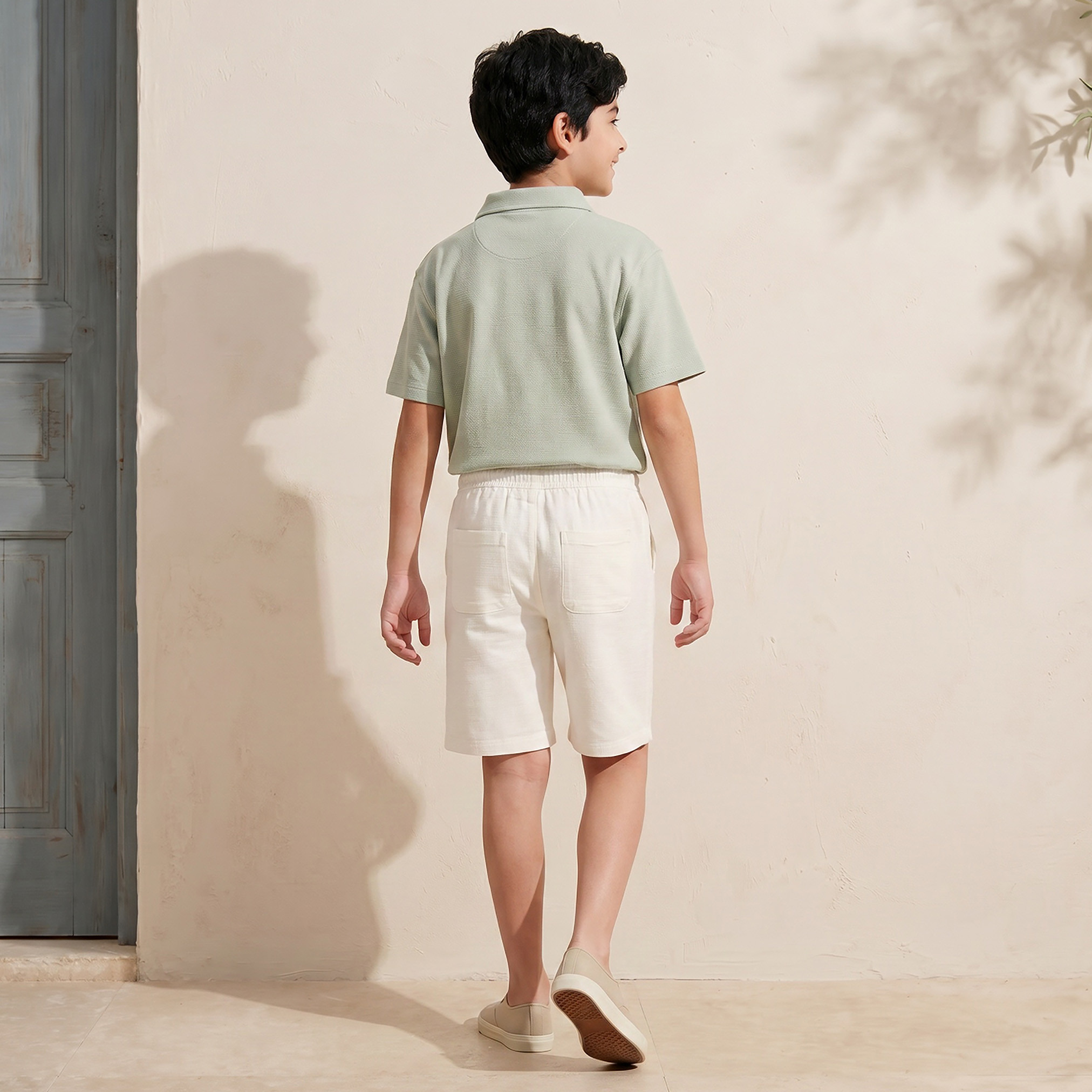 Eligo Knee Length Elasticated Drawstring Waist Shorts with Pockets-boys-clothing-bottoms-shorts-image-3