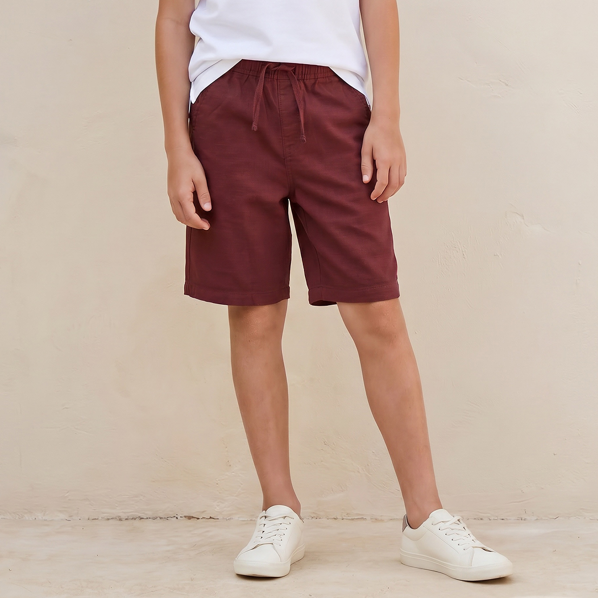Eligo Knee Length Elasticated Drawstring Waist Shorts with Pockets-boys-clothing-bottoms-shorts-image-1