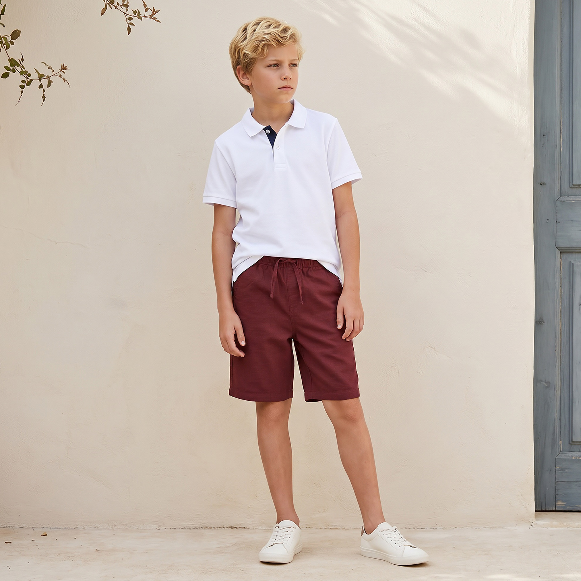 Eligo Knee Length Elasticated Drawstring Waist Shorts with Pockets-boys-clothing-bottoms-shorts-image-2