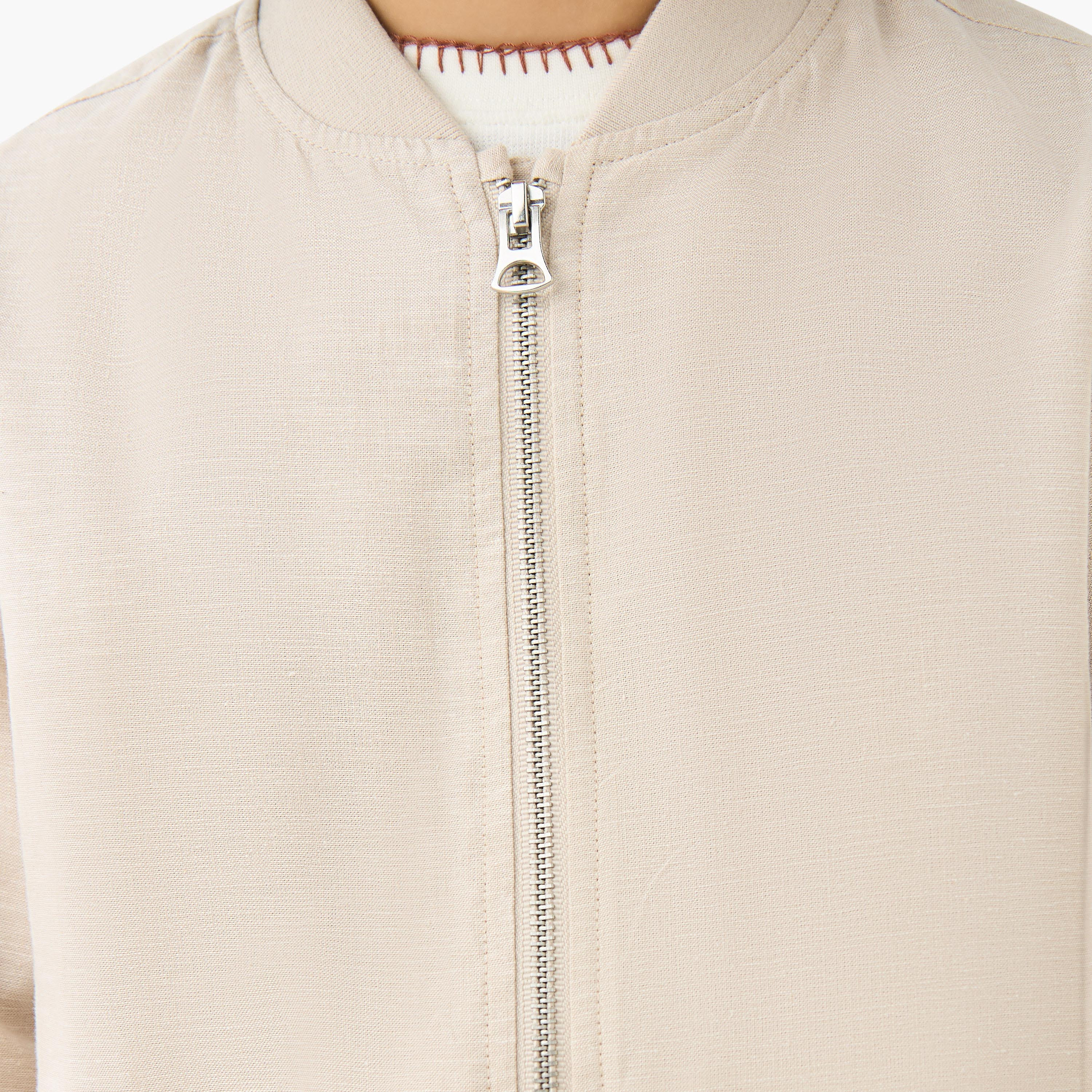 جاكيت بأكمام طويلة وياقة عادية وجيوب جونيورز من إليجو -boys-clothing-jacketsandcoats-image-1