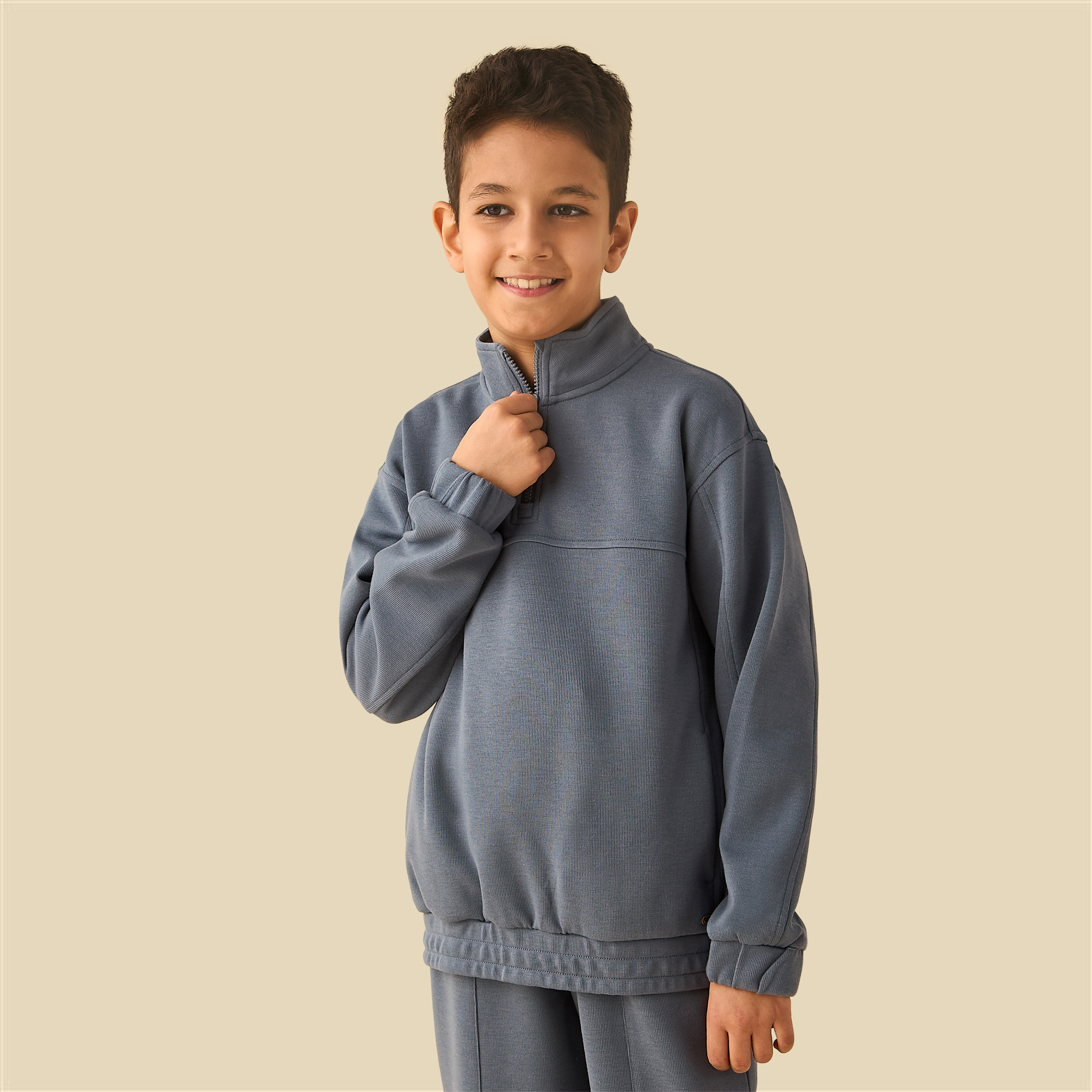Eligo High Neck Long Sleeves Sweatshirt and Track Pant Set-boys-clothing-setsandcoords-image-3