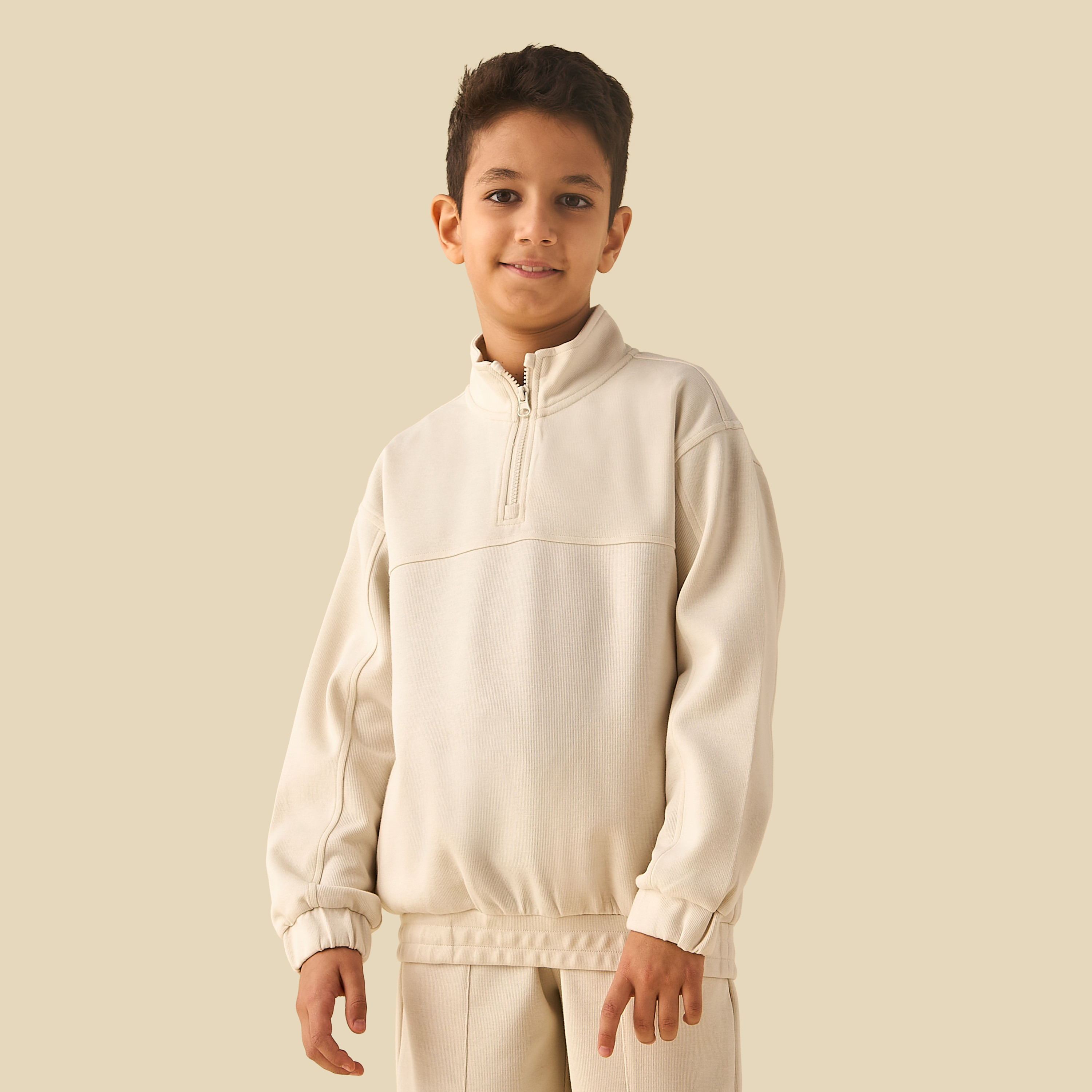 Eligo High Neck Long Sleeves Sweatshirt and Track Pant Set with Pockets-boys-clothing-setsandcoords-image-3