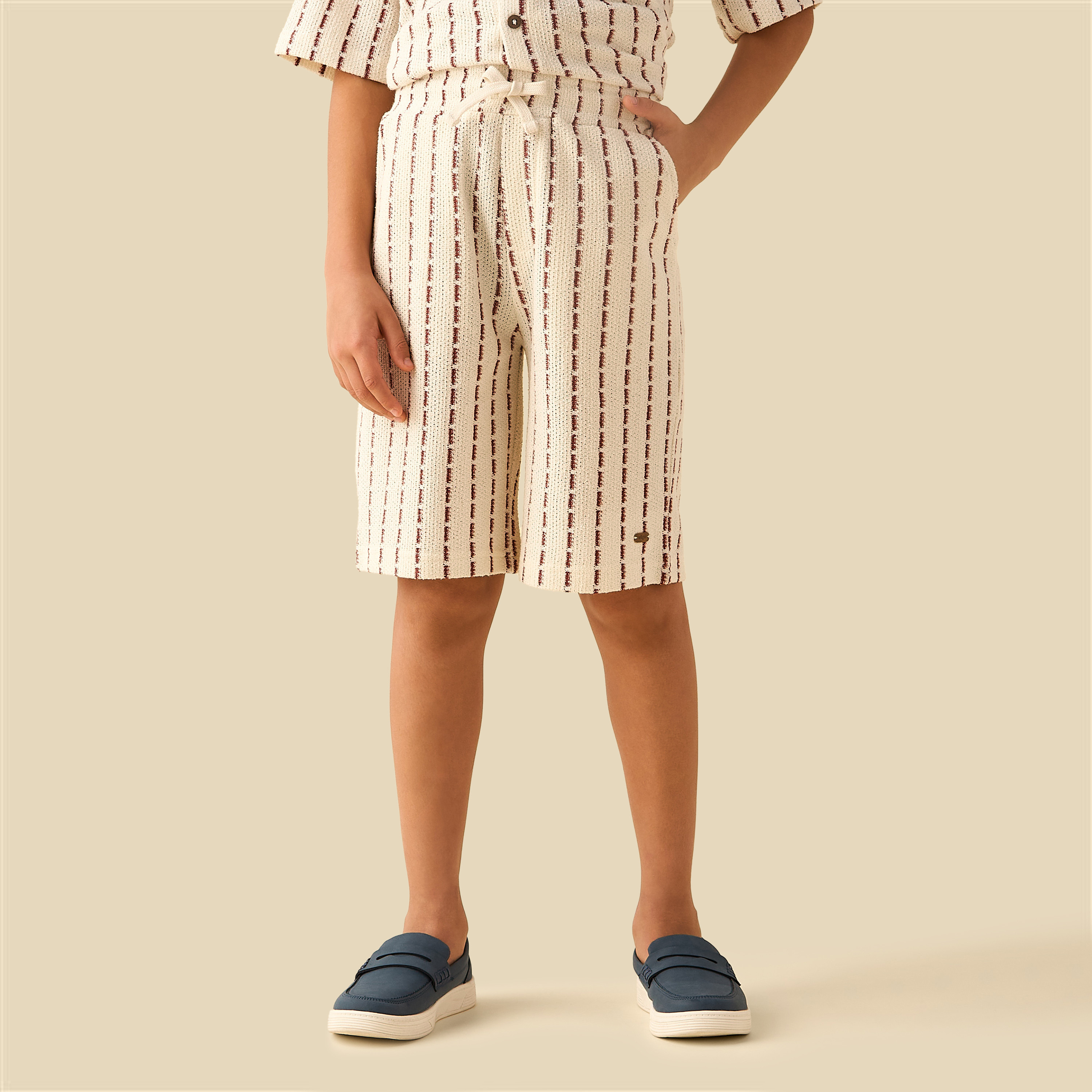 Eligo Collared Short Sleeves Shirt and Shorts Set with Stripes-boys-clothing-setsandcoords-image-4