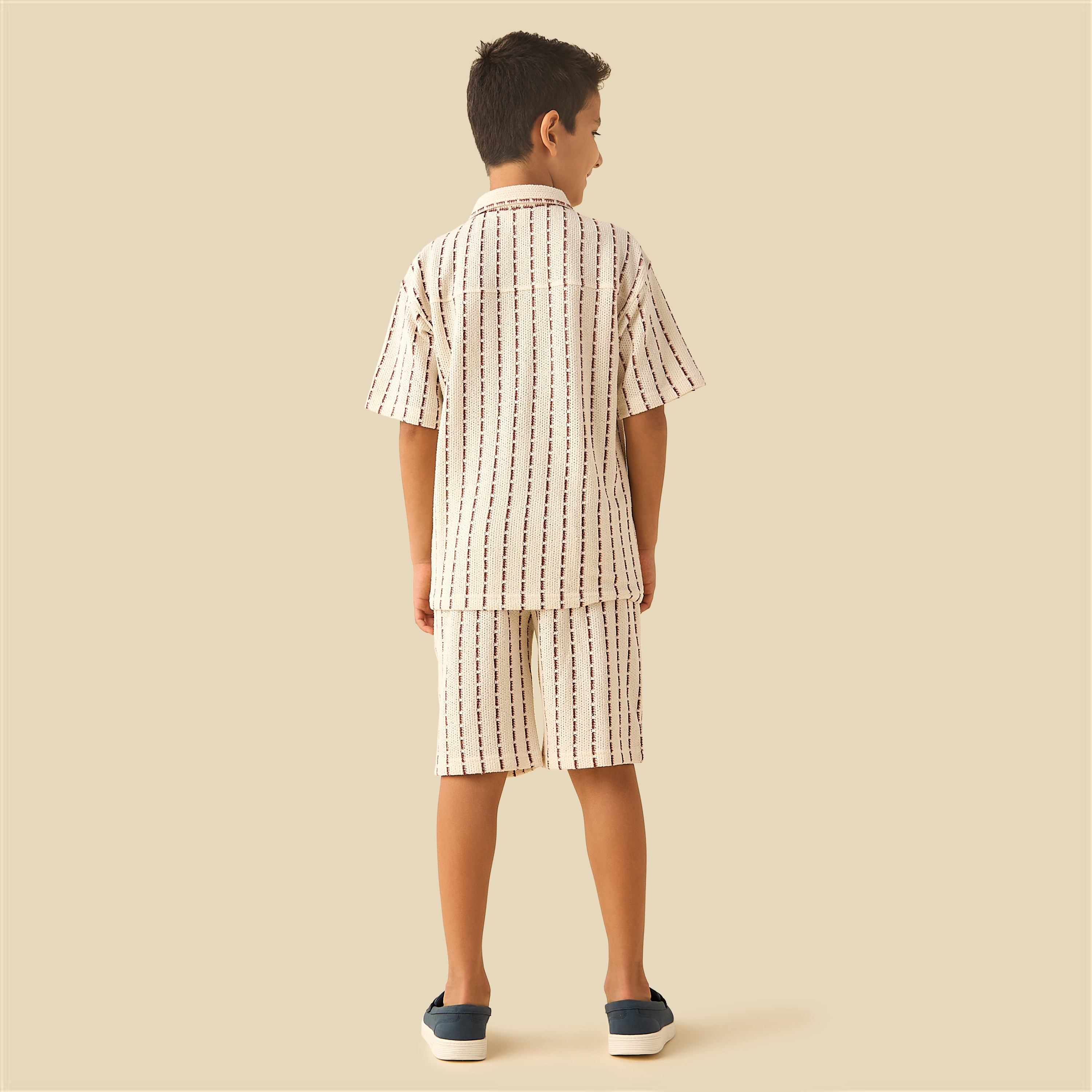 Eligo Collared Short Sleeves Shirt and Shorts Set with Stripes-boys-clothing-setsandcoords-image-5