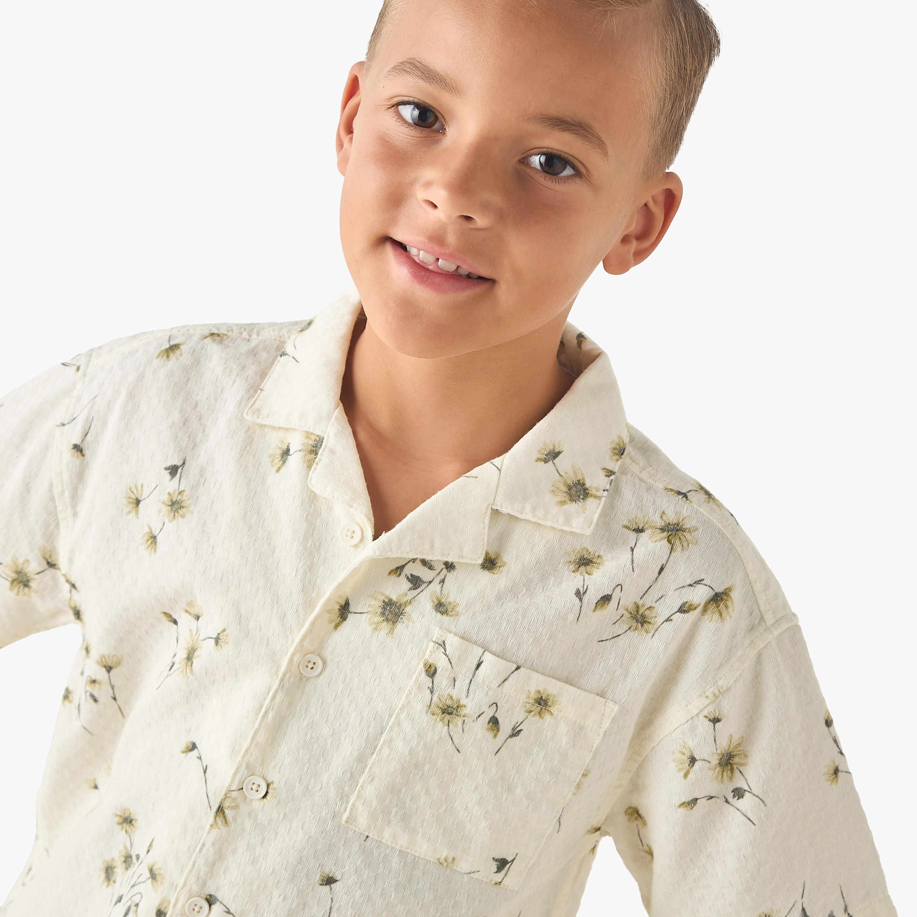 Eligo Camp Collar Short Sleeves Shirt and Shorts Set with Floral Print-boys-clothing-setsandcoords-image-5