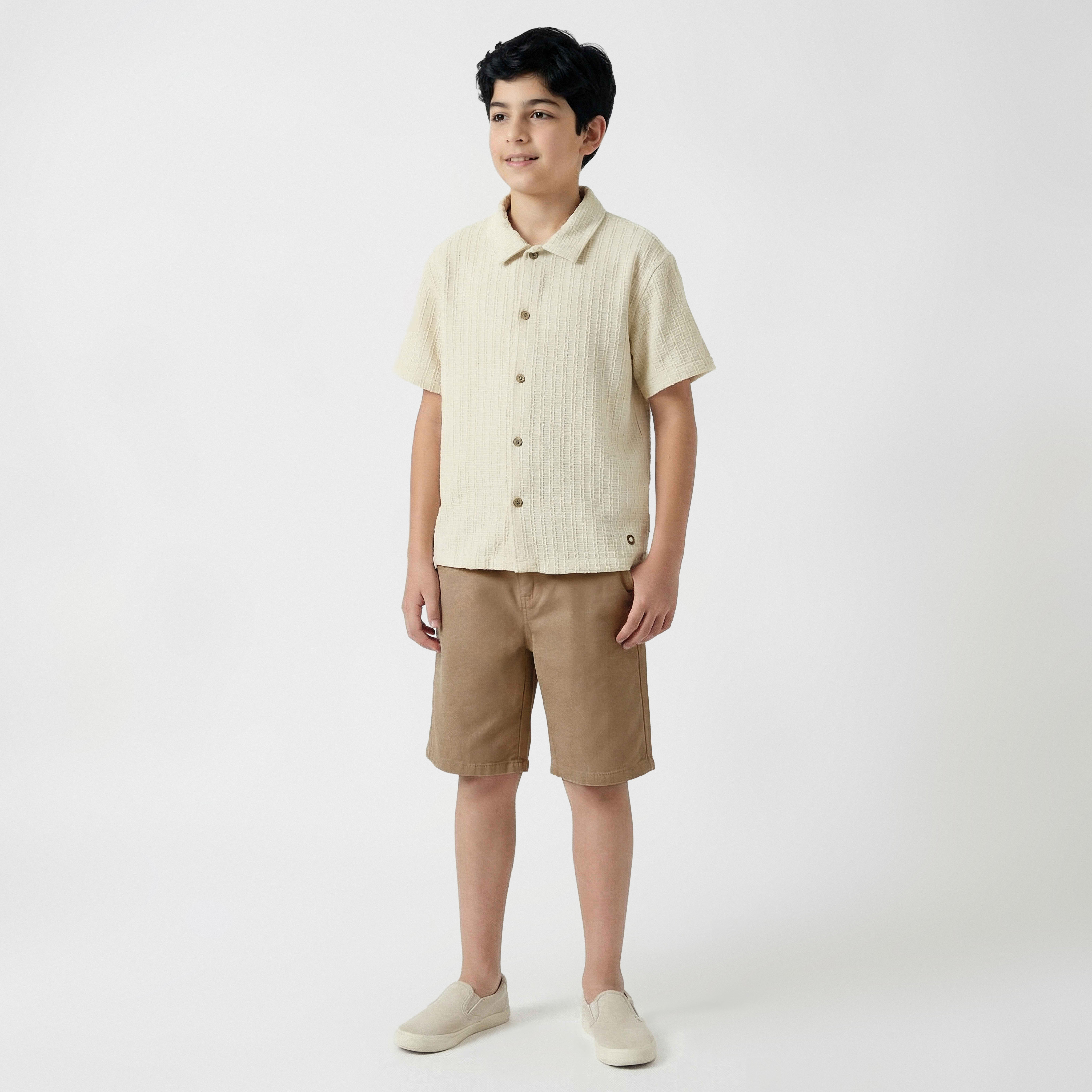 Eligo Collared Short Sleeve Shirt and Shorts Set with Pockets-boys-clothing-setsandcoords-image-1