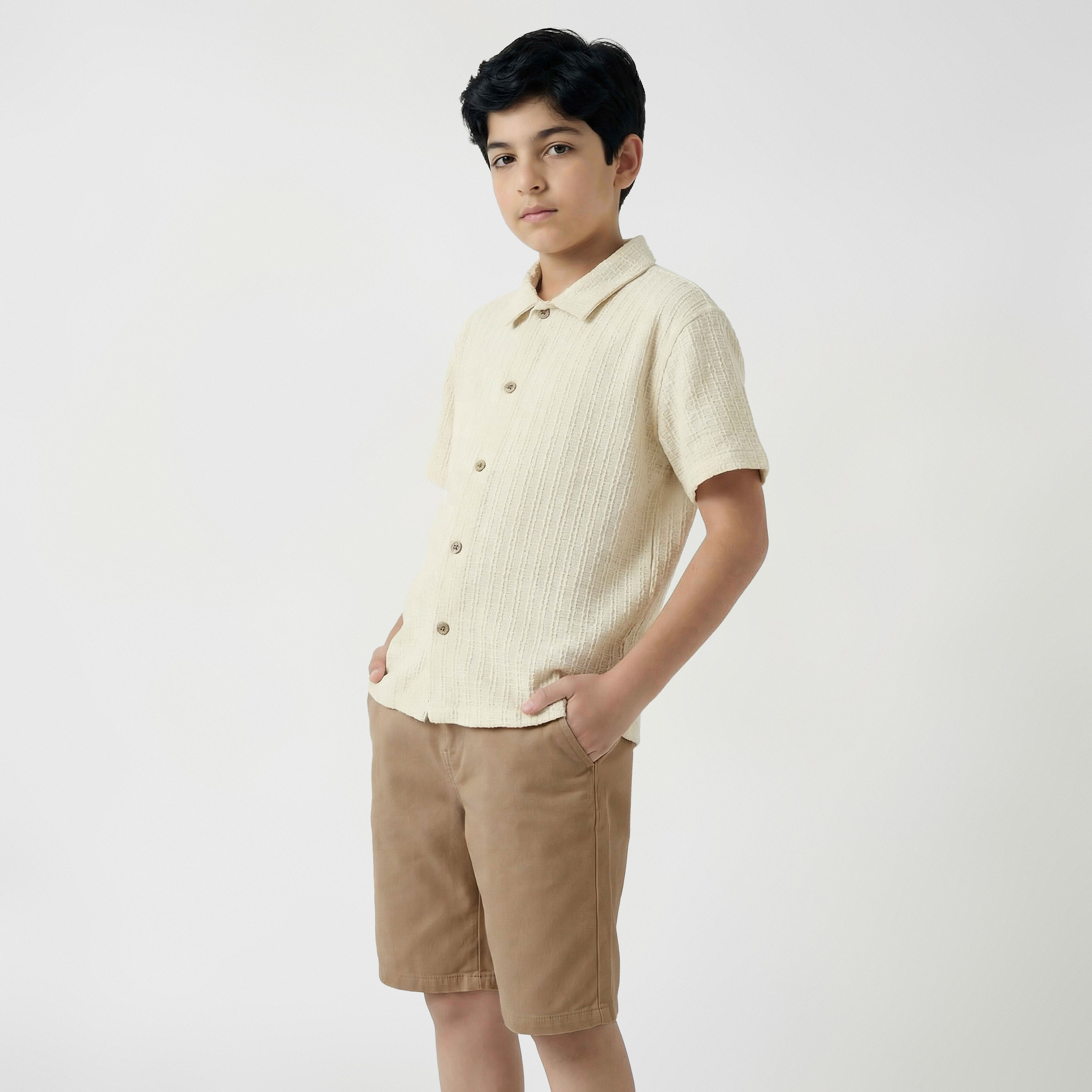 Eligo Collared Short Sleeve Shirt and Shorts Set with Pockets-boys-clothing-setsandcoords-image-2