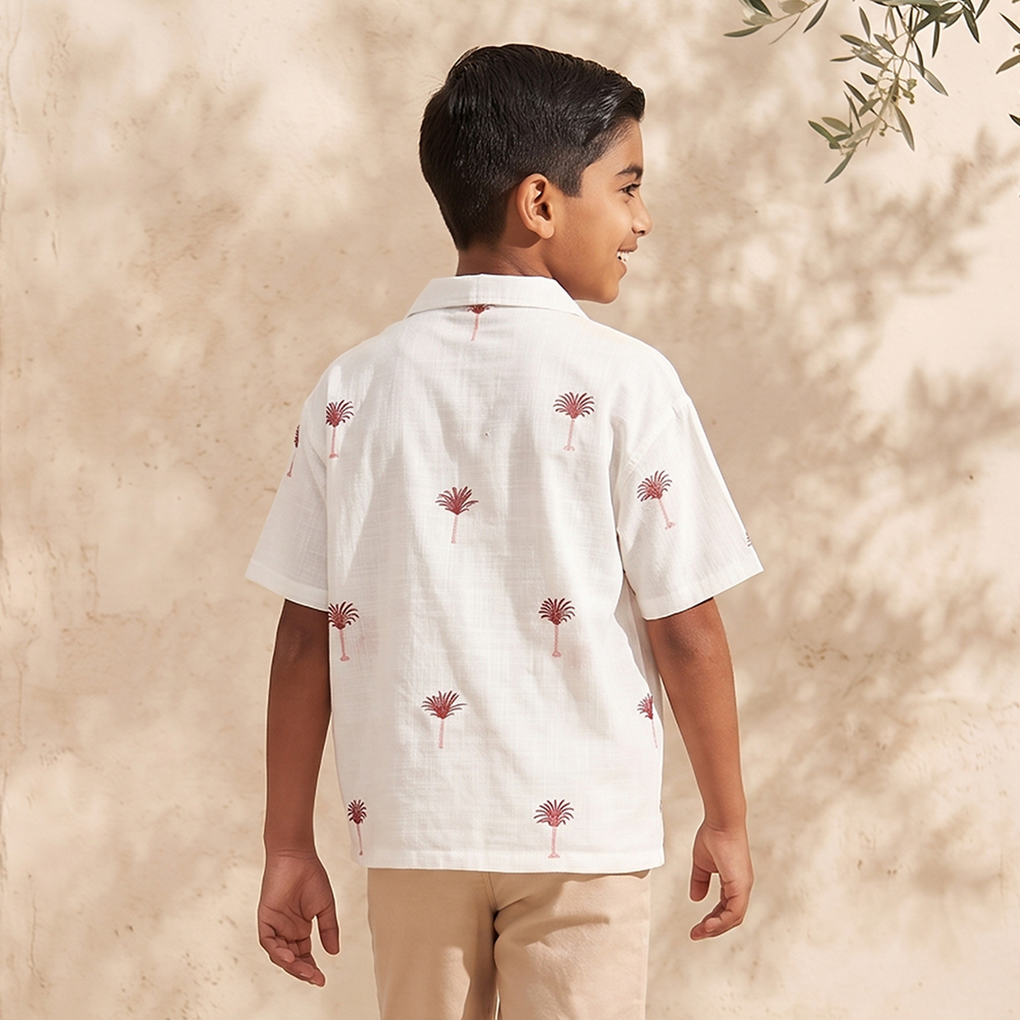 Short Sleeves Shirt with Palm Embroidery-boys-clothing-shirts-image-3