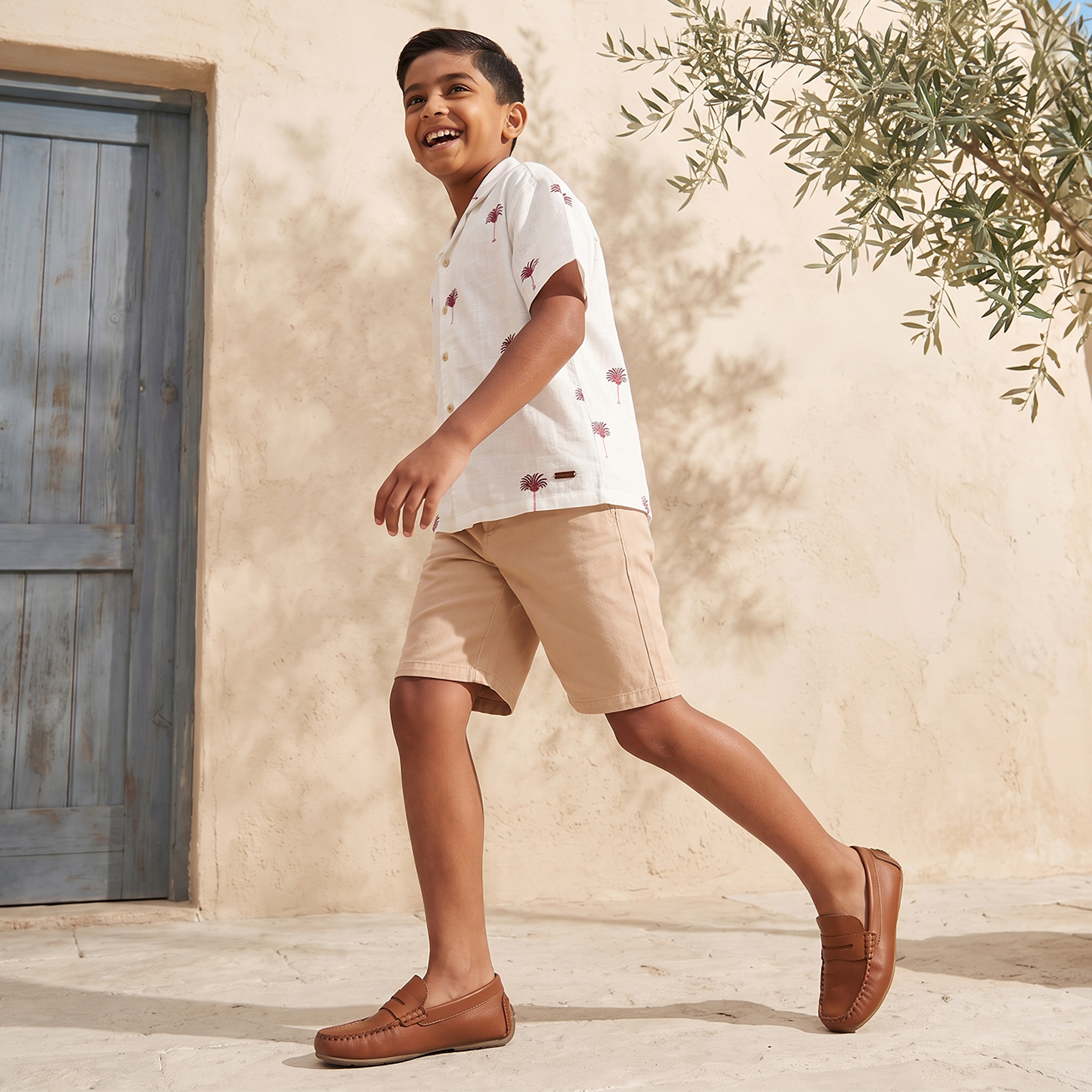 Short Sleeves Shirt with Palm Embroidery-boys-clothing-shirts-image-5
