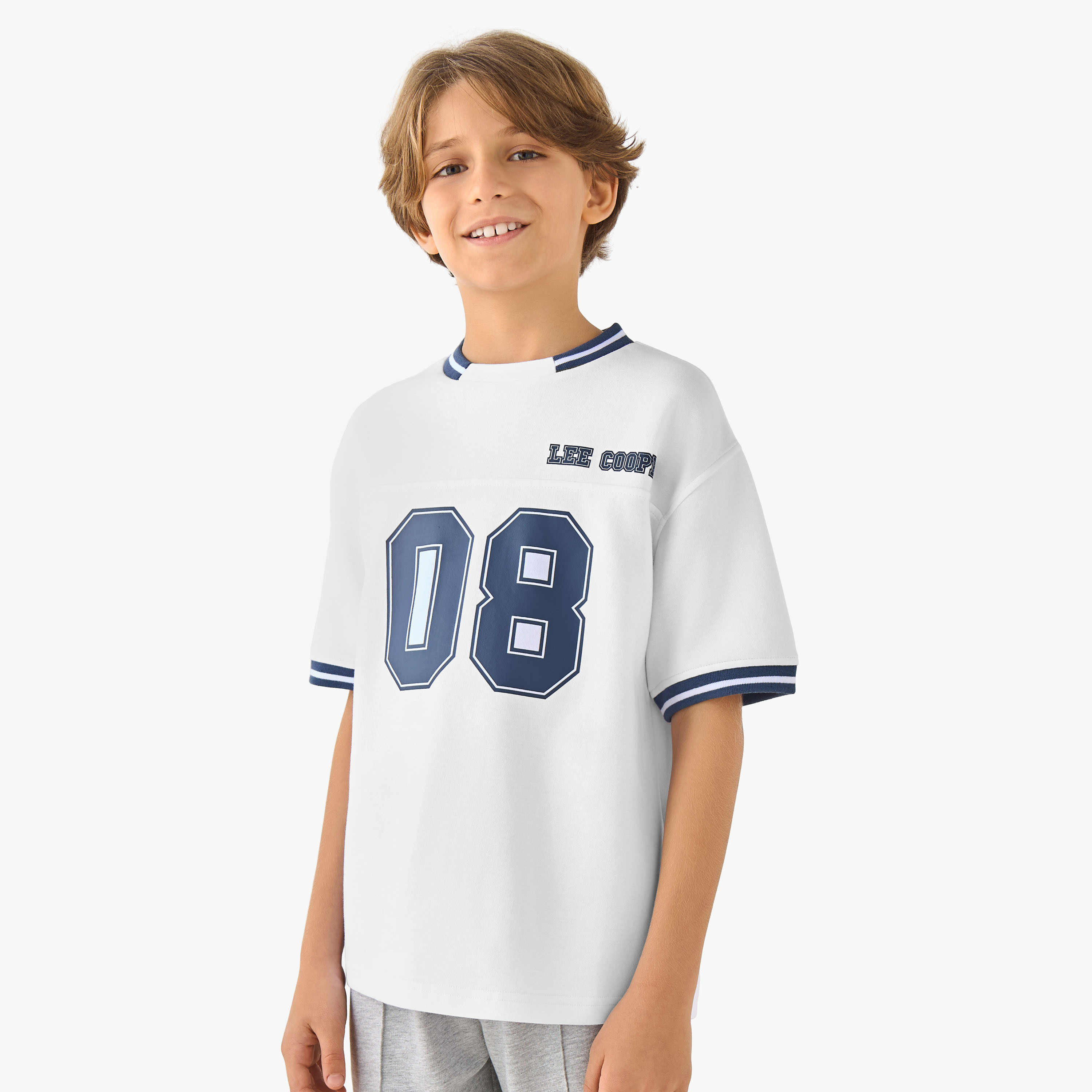 Lee Cooper Crew Neck Short Sleeves T-shirt with Varsity Print-boys-clothing-tshirtsandpolos-image-1