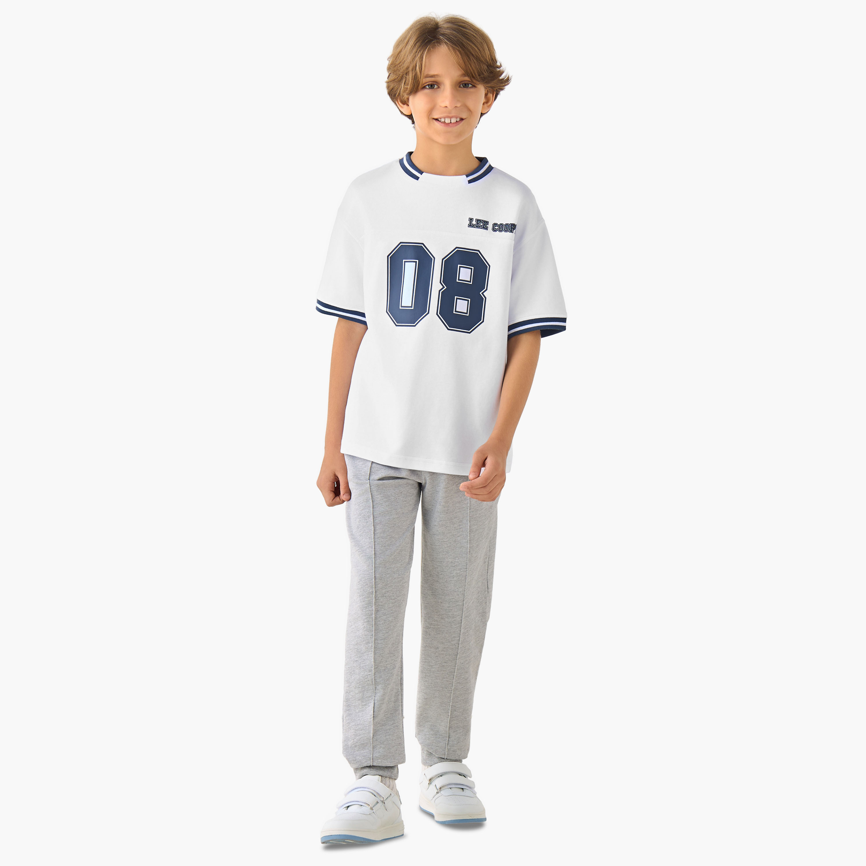 Lee Cooper Crew Neck Short Sleeves T-shirt with Varsity Print-boys-clothing-tshirtsandpolos-image-2