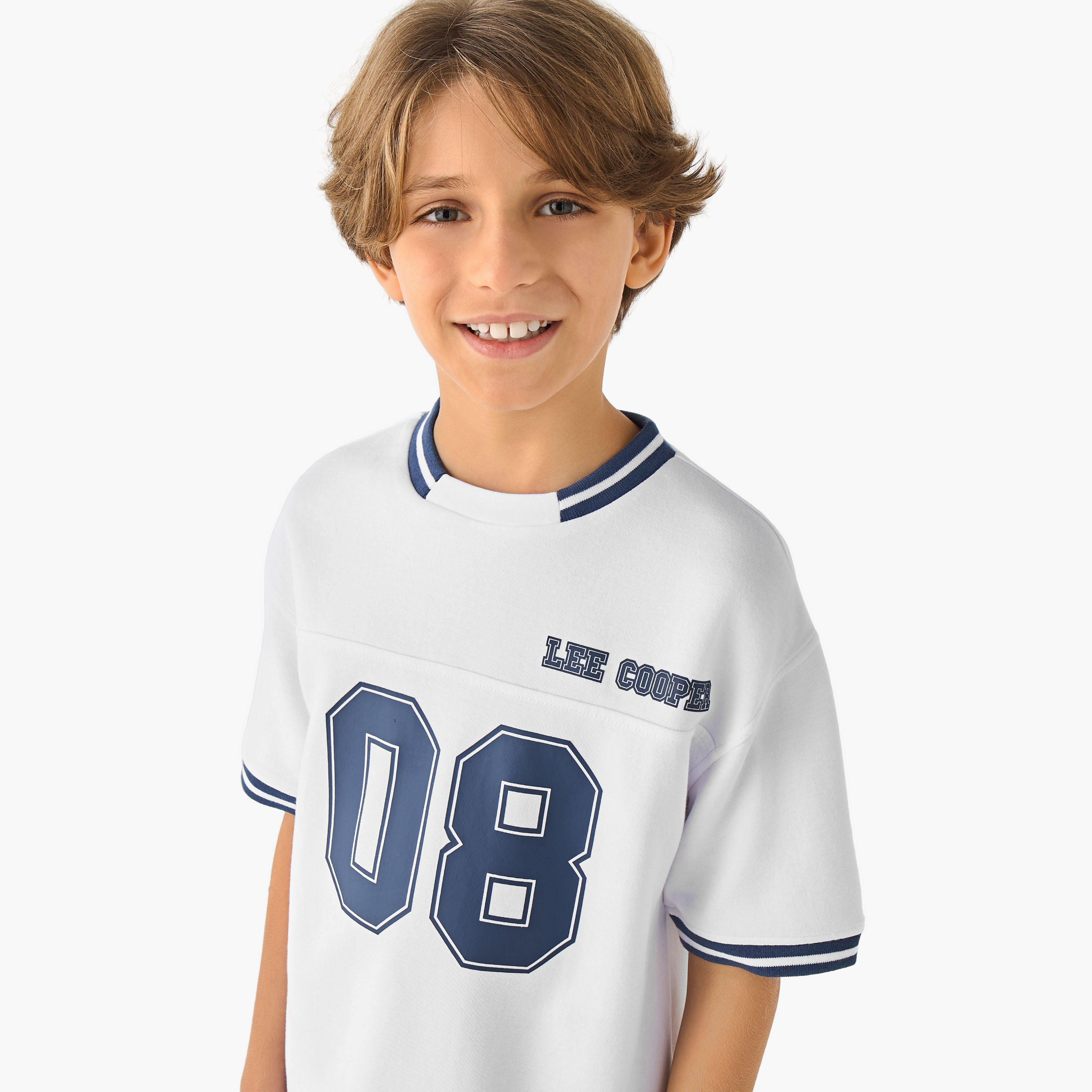 Lee Cooper Crew Neck Short Sleeves T-shirt with Varsity Print-boys-clothing-tshirtsandpolos-image-5
