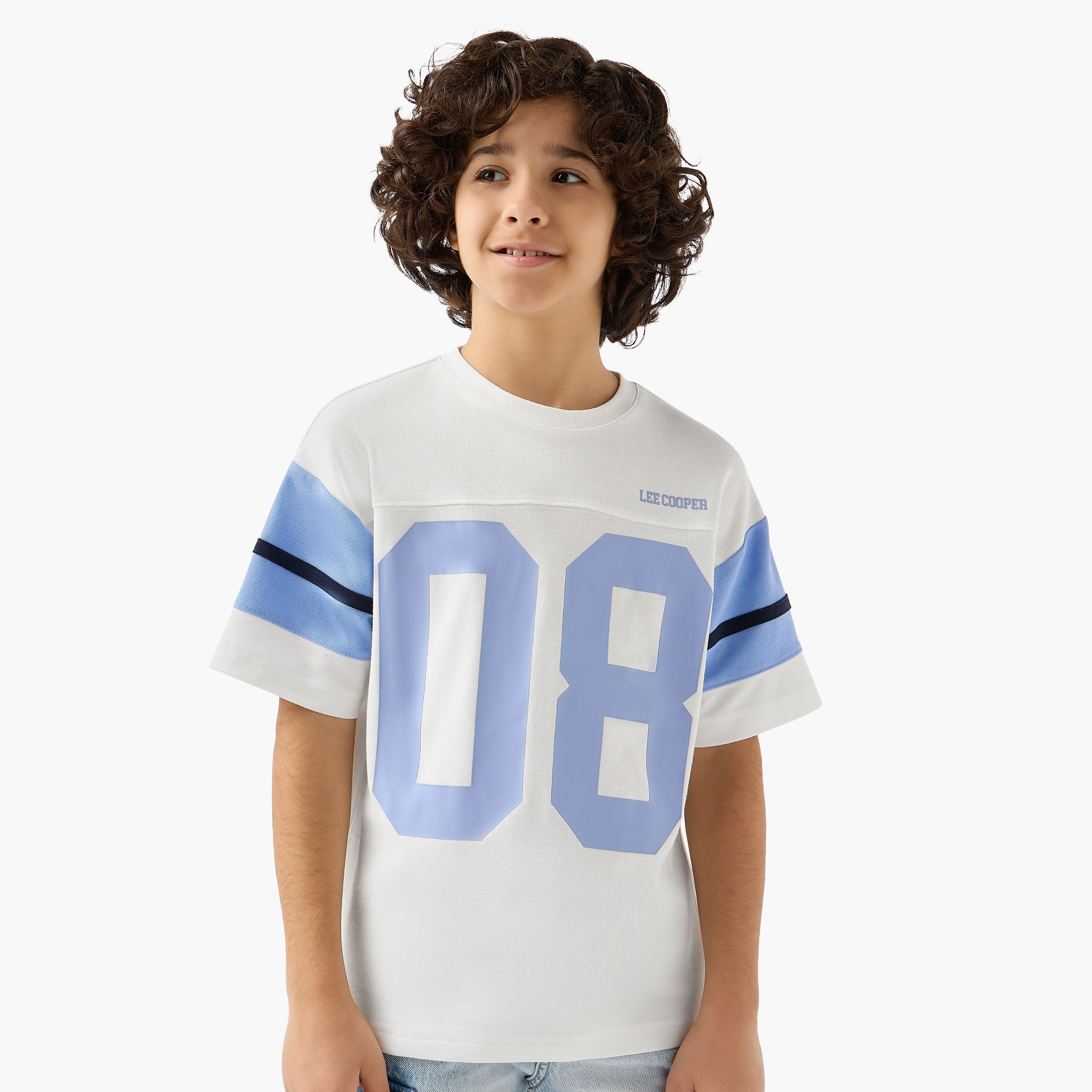 Lee Cooper V-neck Short Sleeves T-shirt with Varsity Print-boys-clothing-tshirtsandpolos-image-1