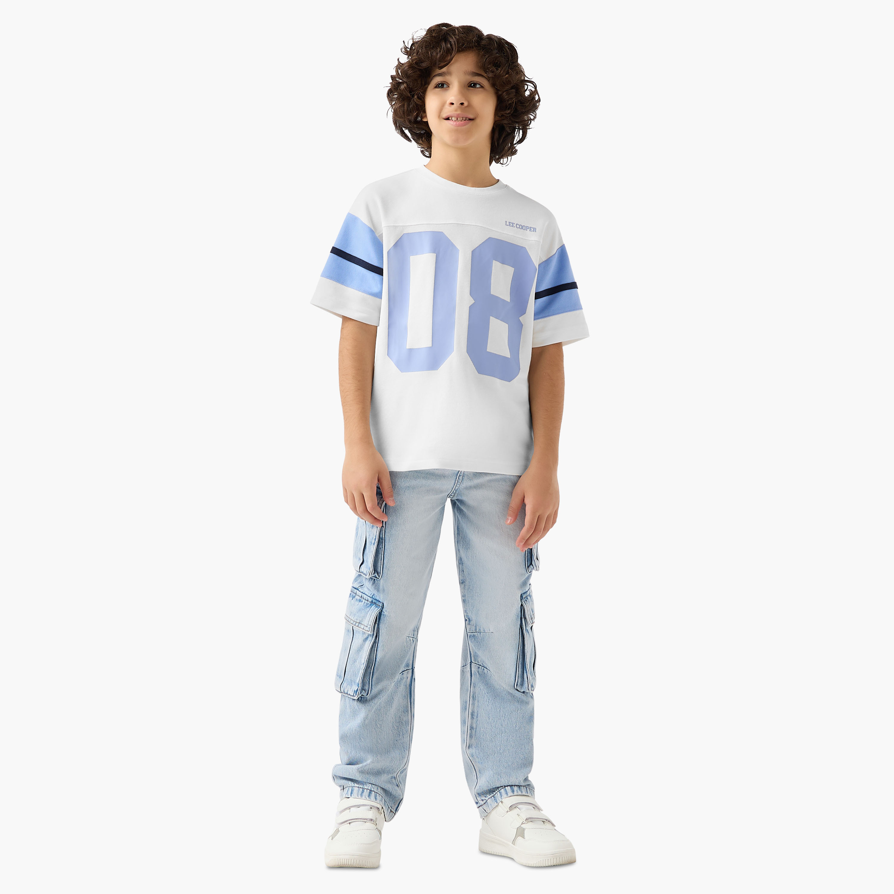 Lee Cooper V-neck Short Sleeves T-shirt with Varsity Print-boys-clothing-tshirtsandpolos-image-2