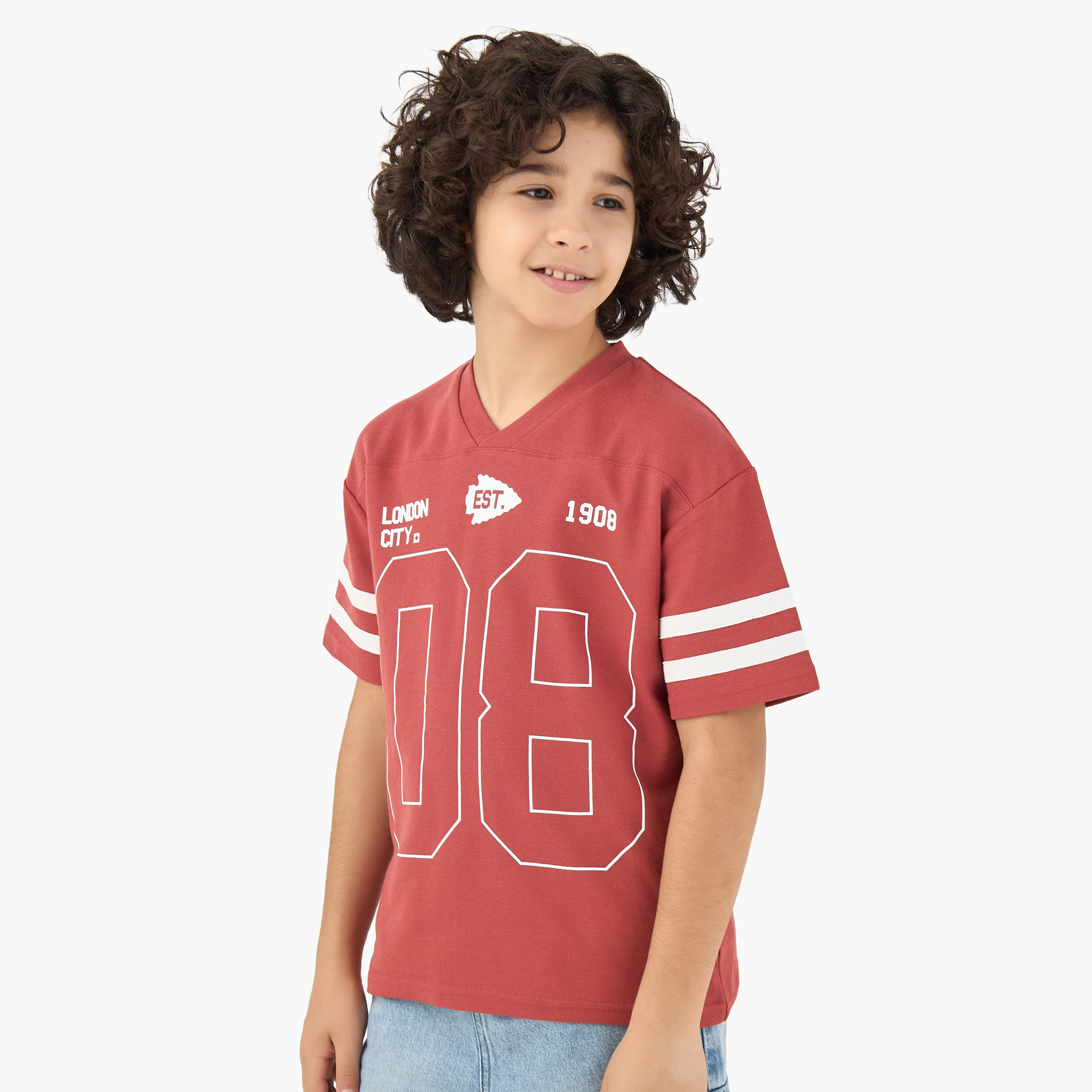 Lee Cooper Crew Neck Short Sleeves T-shirt with Varsity Print-boys-clothing-tshirtsandpolos-image-1